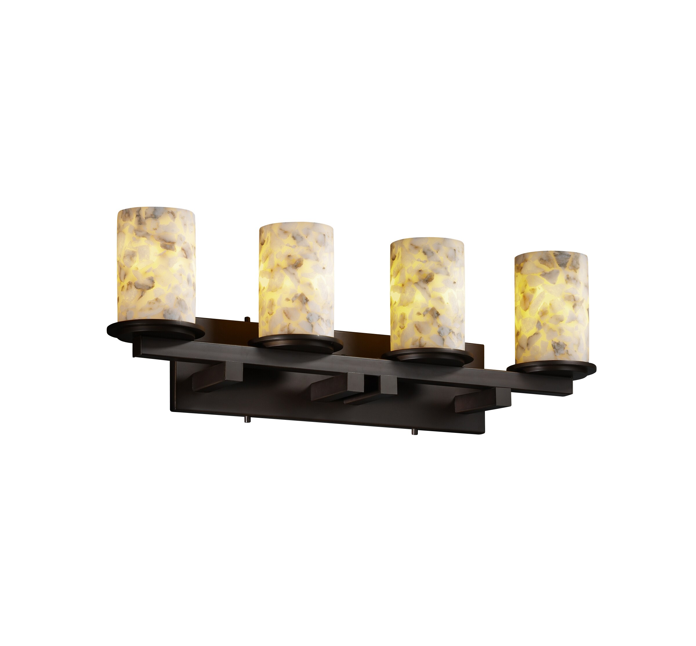 Justice Design Group ALR-8774-10-DBRZ Alabaster Rocks 29-in 4-Light Dark Bronze Transitional Vanity Light