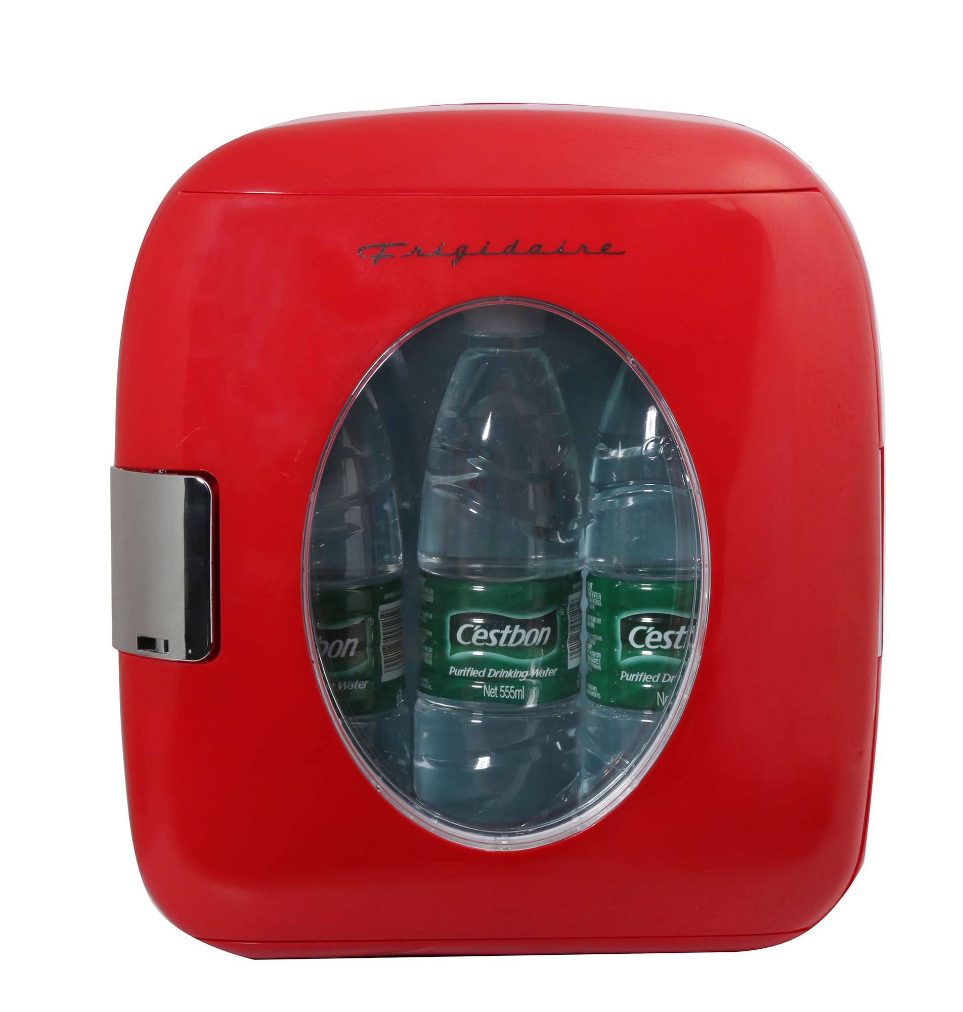 Frigidaire EFMIS462-RED 11.75-Inches W 6 -Can Capacity Red Freestanding Indoor Beverage Refrigerator with Glass Door