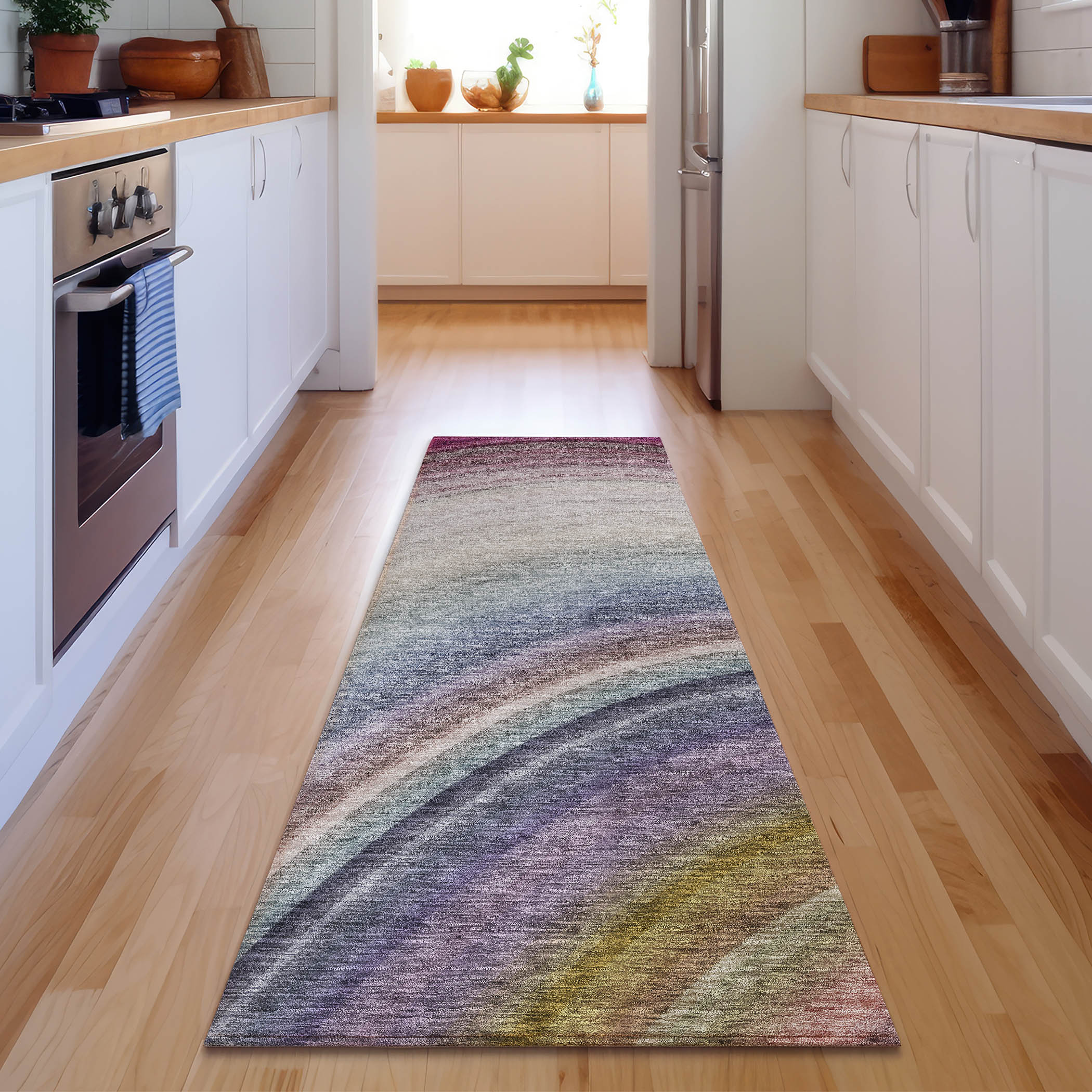 Addison Rugs AMF584BG2X8 Mayfield AMF584BG 2 x 7 (ft) Loomed Polyester Beige Rectangular Indoor Geometric Machine washable Area rug