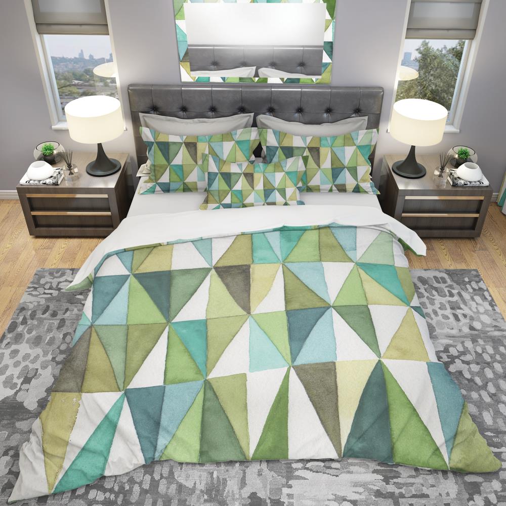 Designart BED30866-K 3 -Piece Green King Duvet cover Set