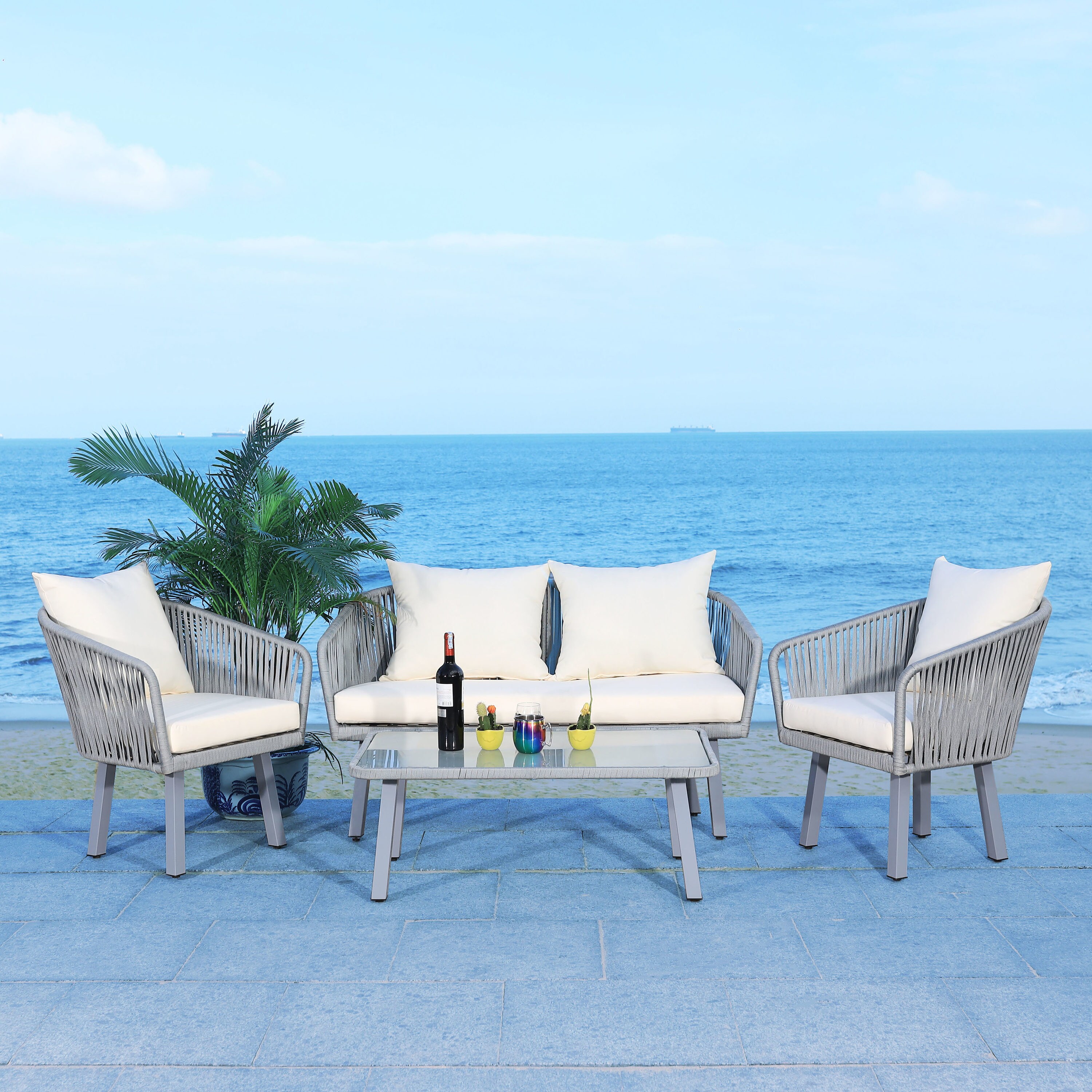 Safavieh PAT7518A Patio-Conversation-Sets - View #4