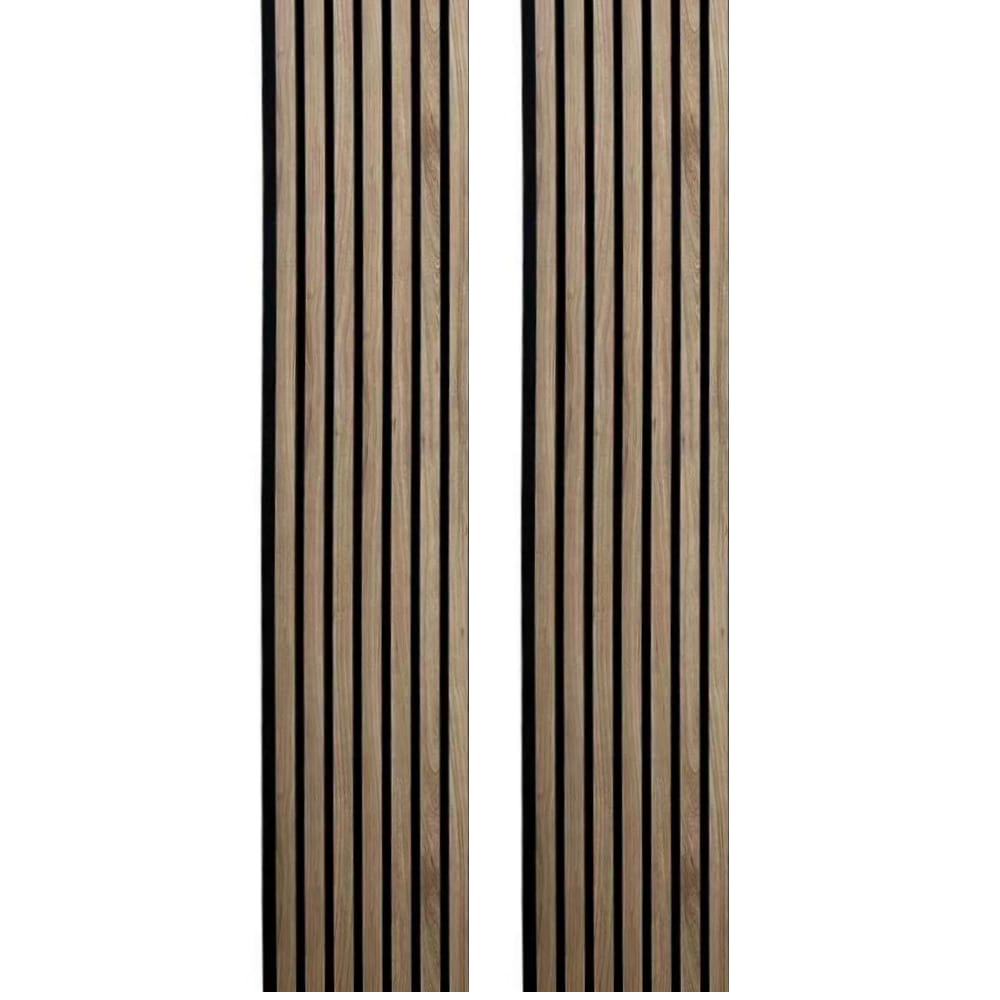 HIGHLANDERHOME ACP030WALNUT12X94 12-in x 7.8-ft Smooth Light Walnut MDF Tongue and Groove Wall Plank ( 2 -Pack , Covers 16-sq ft )