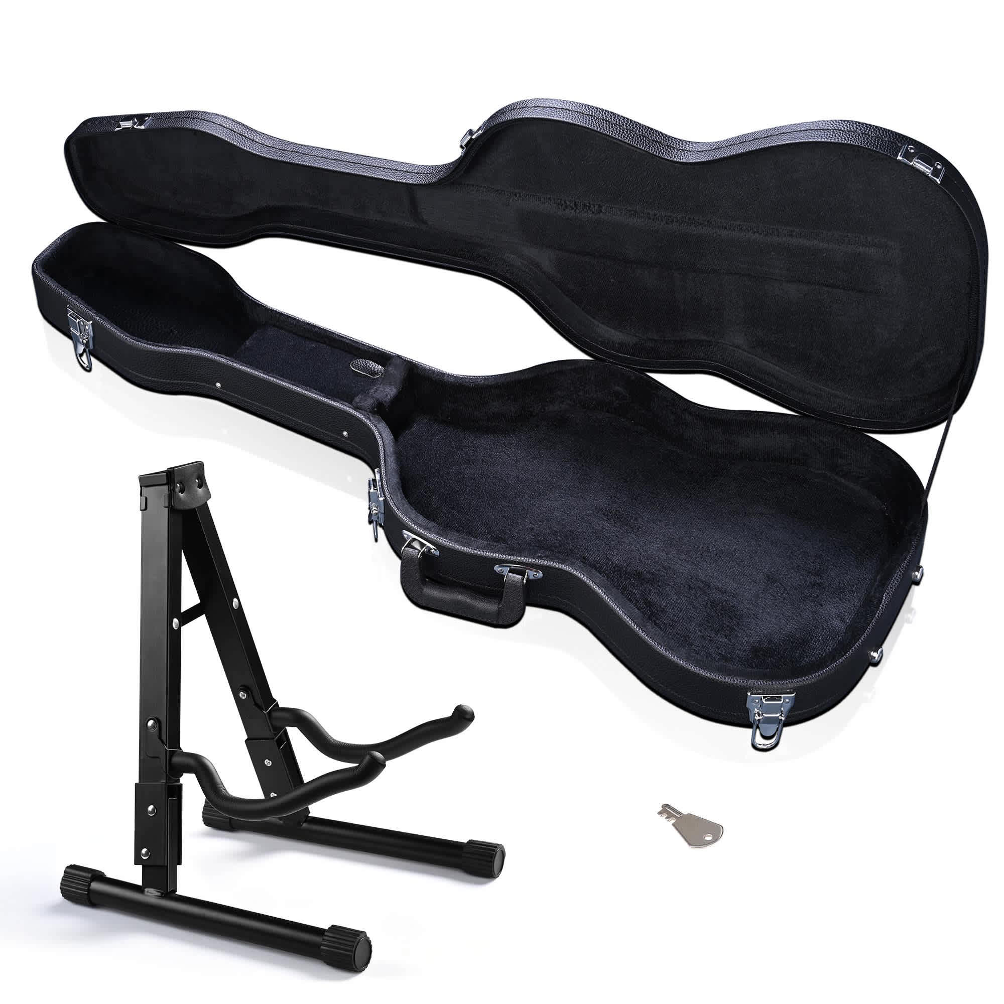 Yescom 28GHCGFS004-E-ST6-LO Electric Guitar Case for Stratocaster Style with Folding Guitar Floor Stand