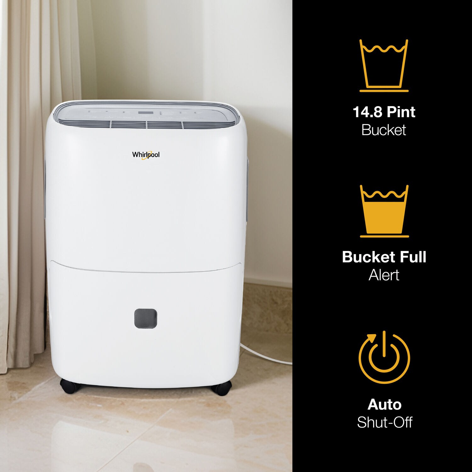 Whirlpool 50 Pint 3 Speed Inverter Dehumidifier For Rooms 3001 Sq Ft In The Dehumidifiers 0778