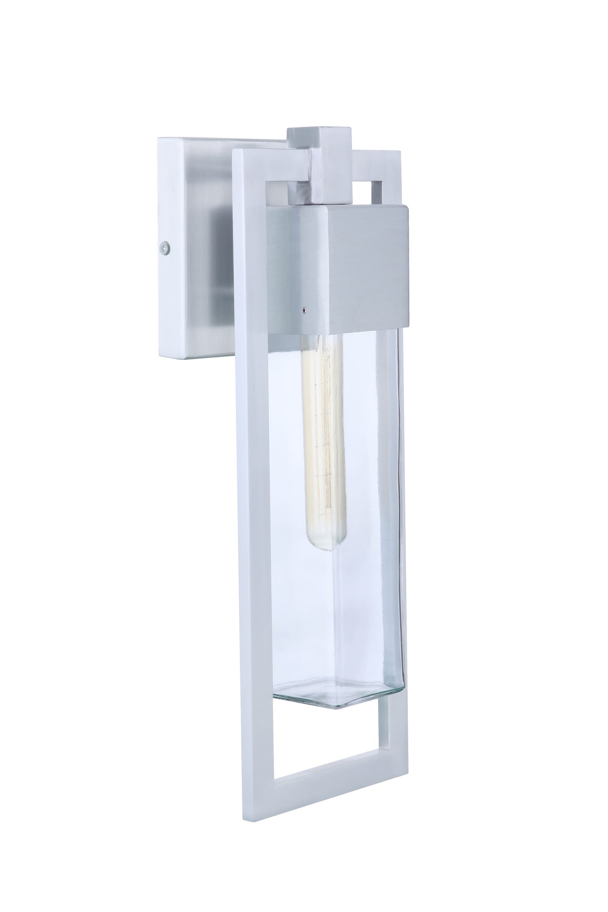 Craftmade ZA4014-SA Perimeter 1 -Light 19.38-in H Nickel Hardwired Outdoor Wall Light
