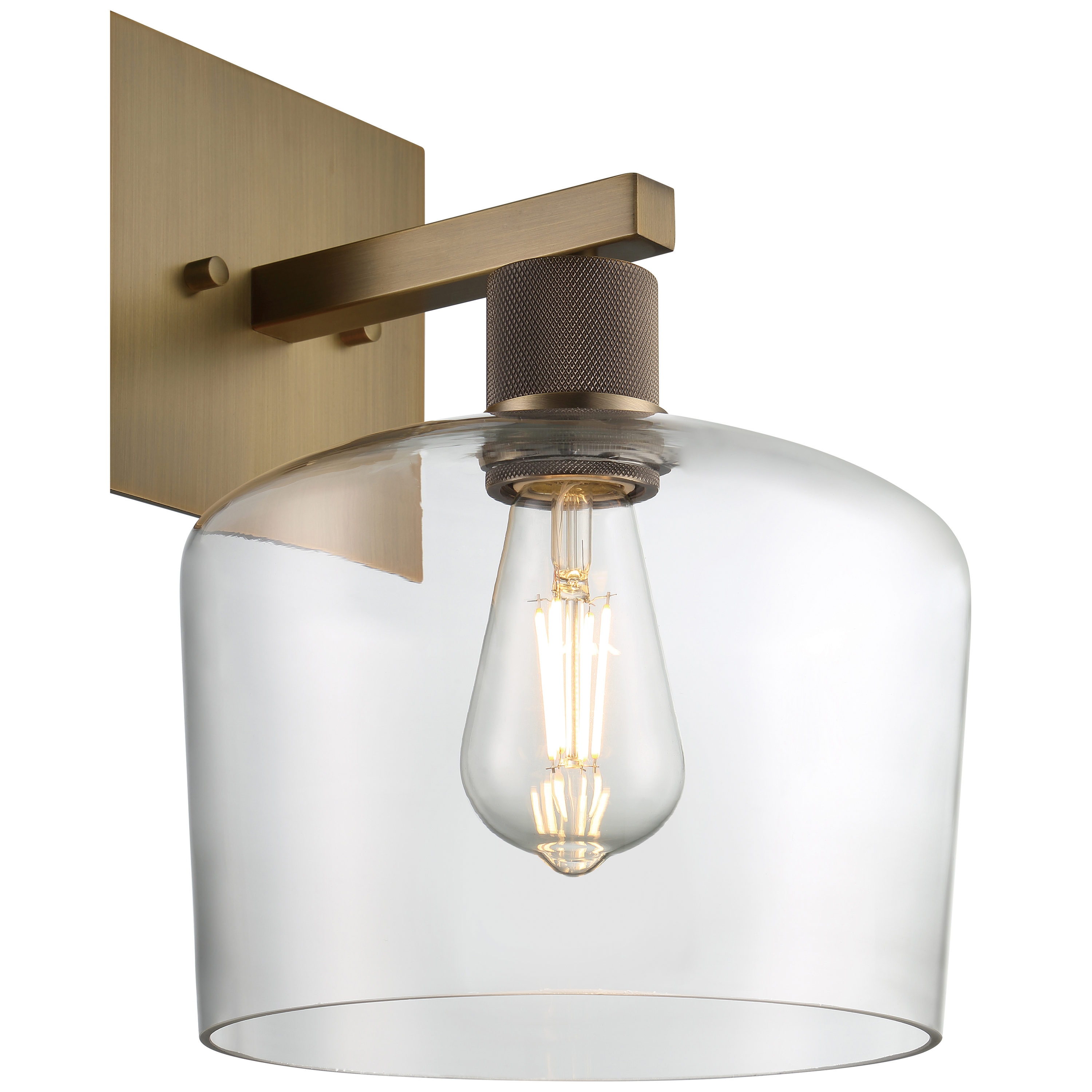 Port Nine Antique Brushed Brass Dimmable LED Wall Sconce