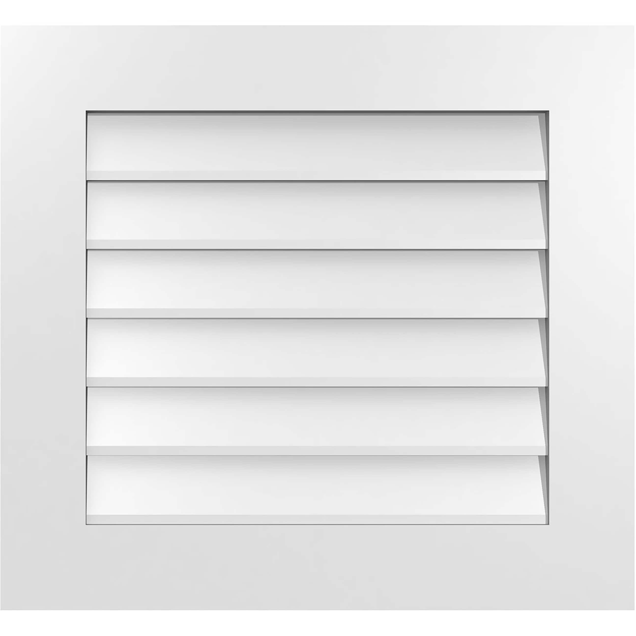 Ekena Millwork GVPVE26X2401SN 26-Inches x 24-Inches Off-white Rectangle PVC Gable Louver Vent