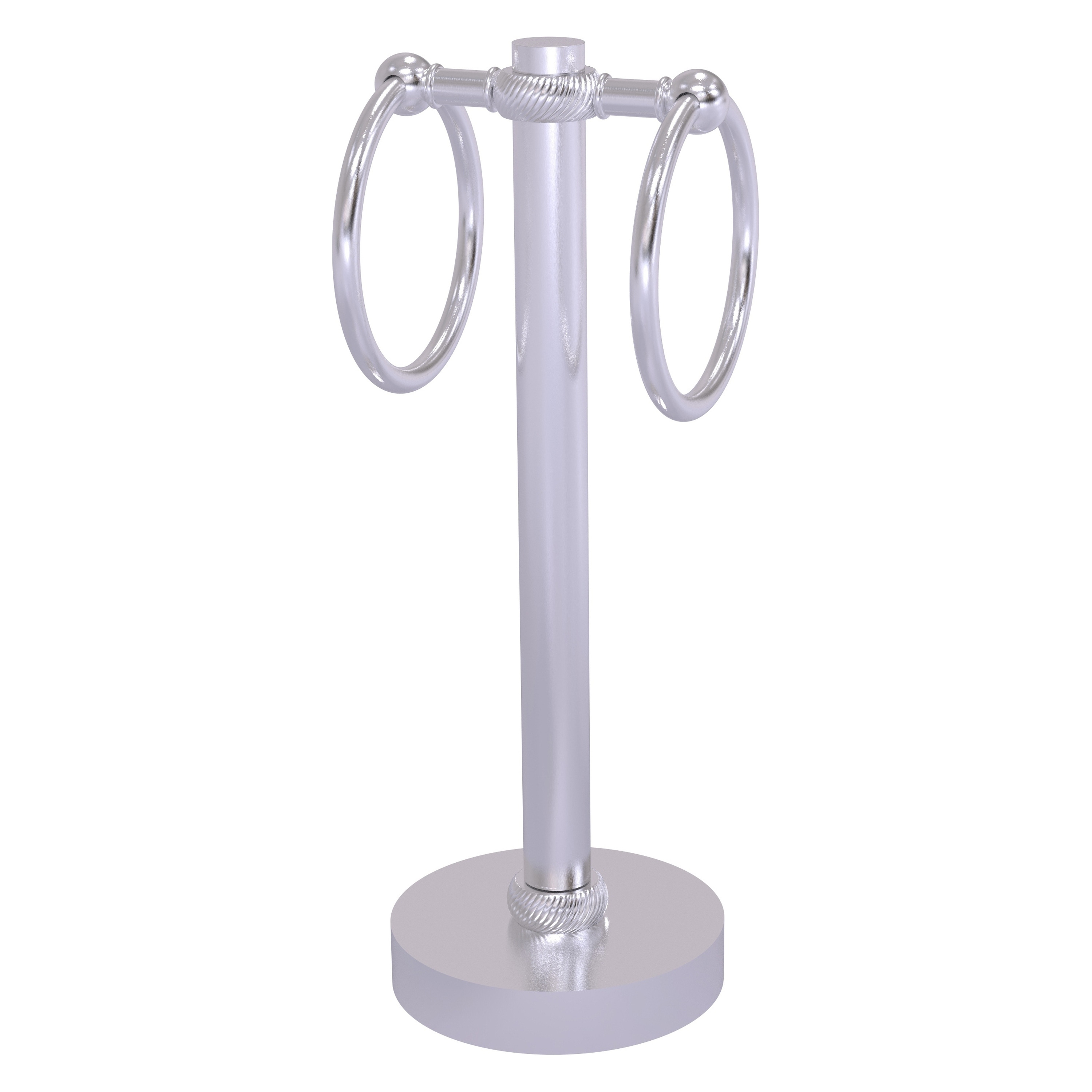 Allied Brass 953T-SCH Satin Chrome Freestanding countertop Double Towel Ring