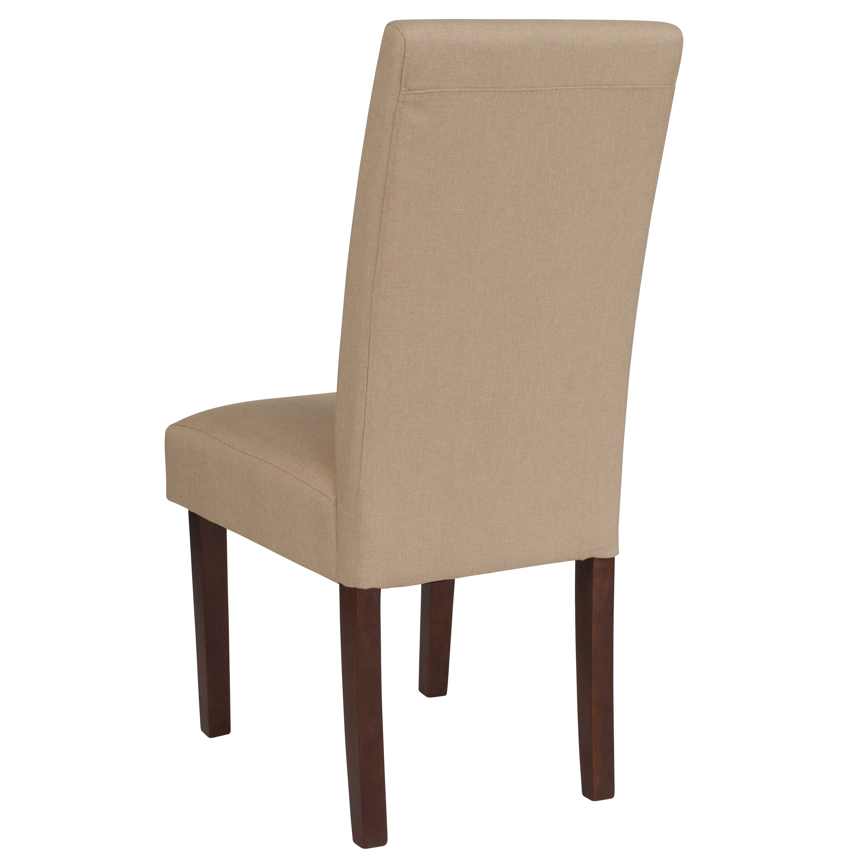 Elegant Parsons High-Back Side Chair in Beige with Solid Wood Legs