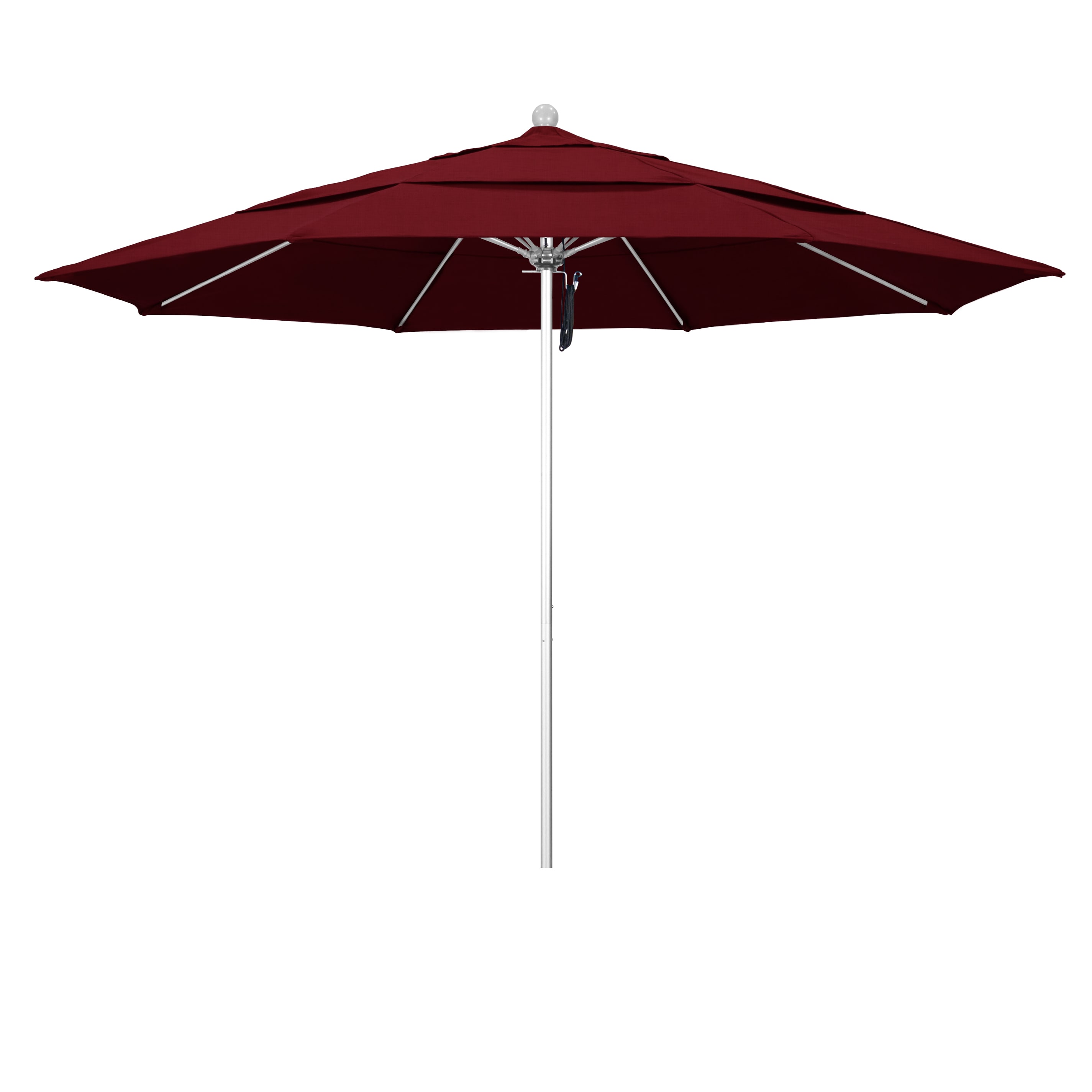 California Umbrella ALTO118002-48095-DWV 11-ft Aluminum Red No-tilt Market Patio Umbrella