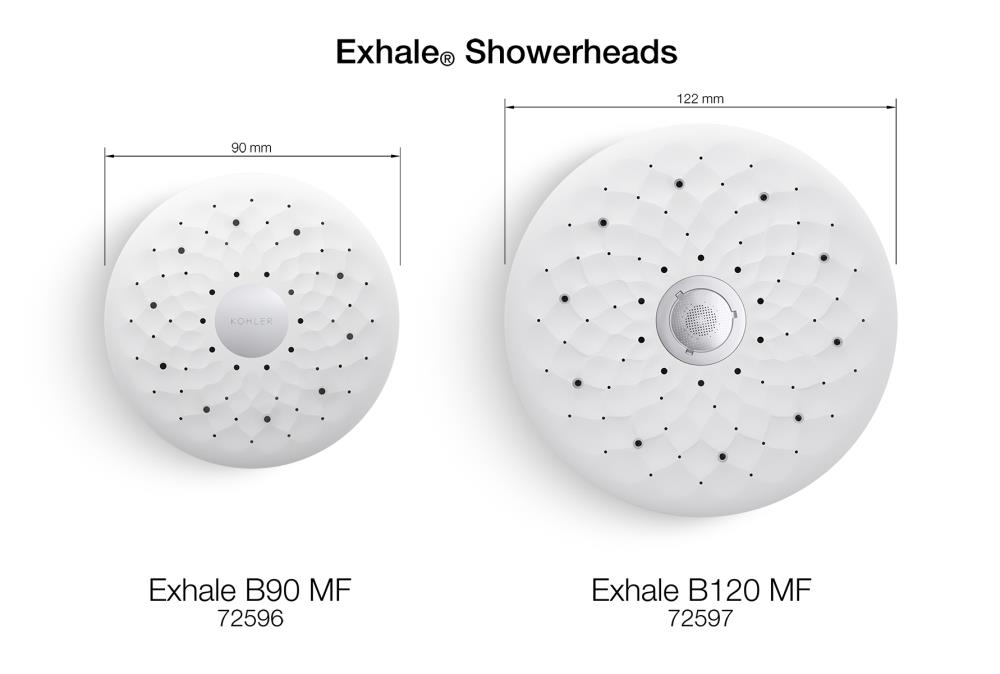 Kohler K-72597-CP Exhale B120 2.0 GPM Multifunction Showerhead, Polished Chrome