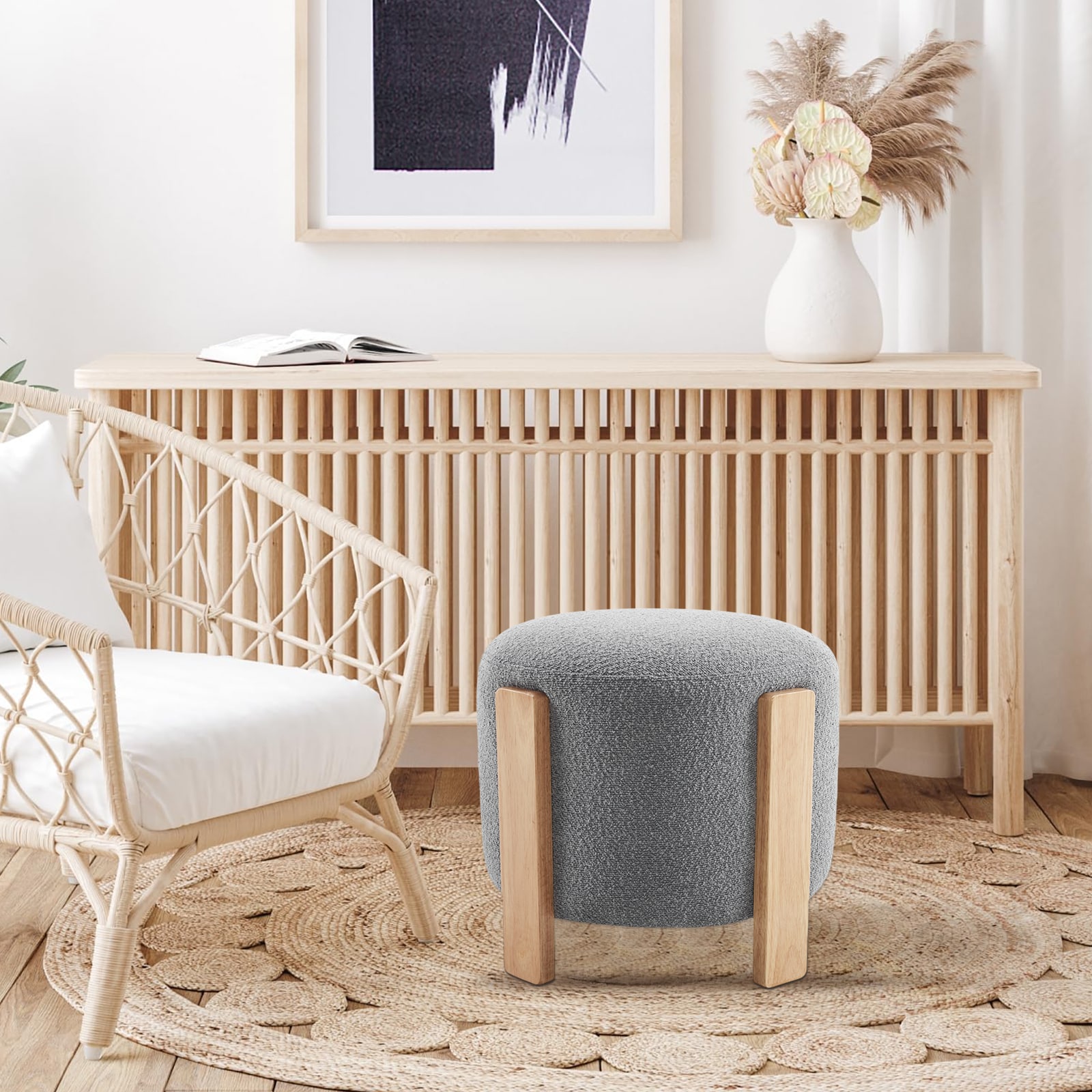 BWE A-9STOOL-02-GY Indoor-Ottomans - View #2