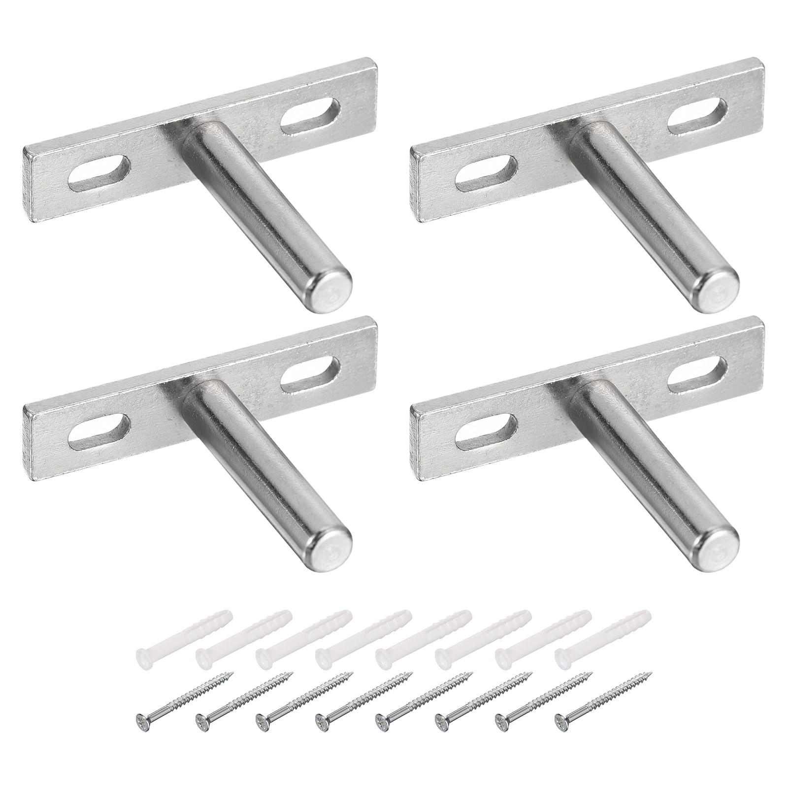 Unique Bargains - 4pcs Floating Shelf Bracket - 2 Inch Wall Mounting Blind Shelf Support - Hidden...