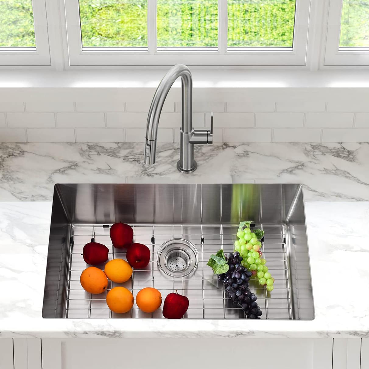 DEXSO Stainless Steel Undermount Single Bowl Bar Sink 33-IN