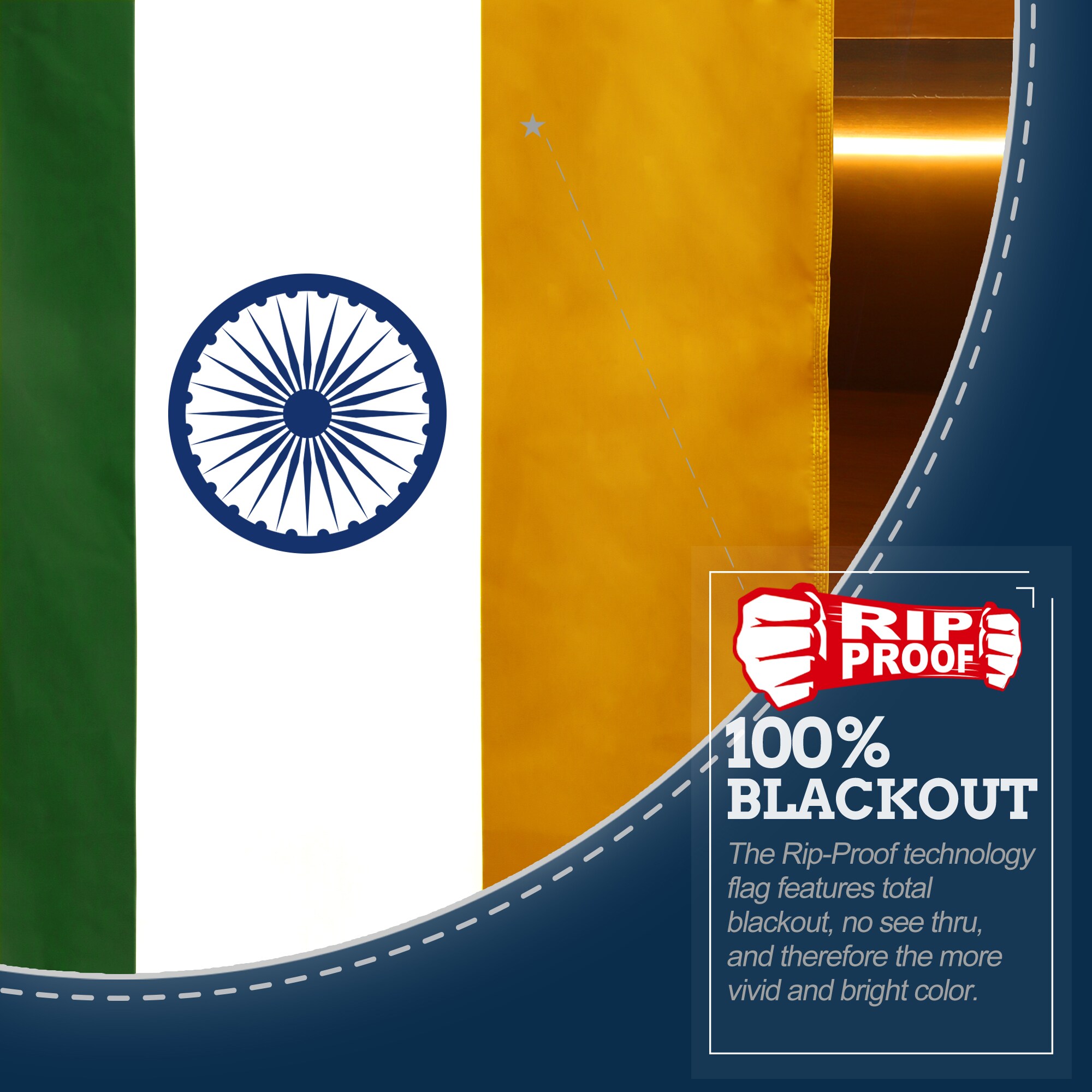 Rip-Proof Double Sided 3x5 Foot India Flag with Grommets