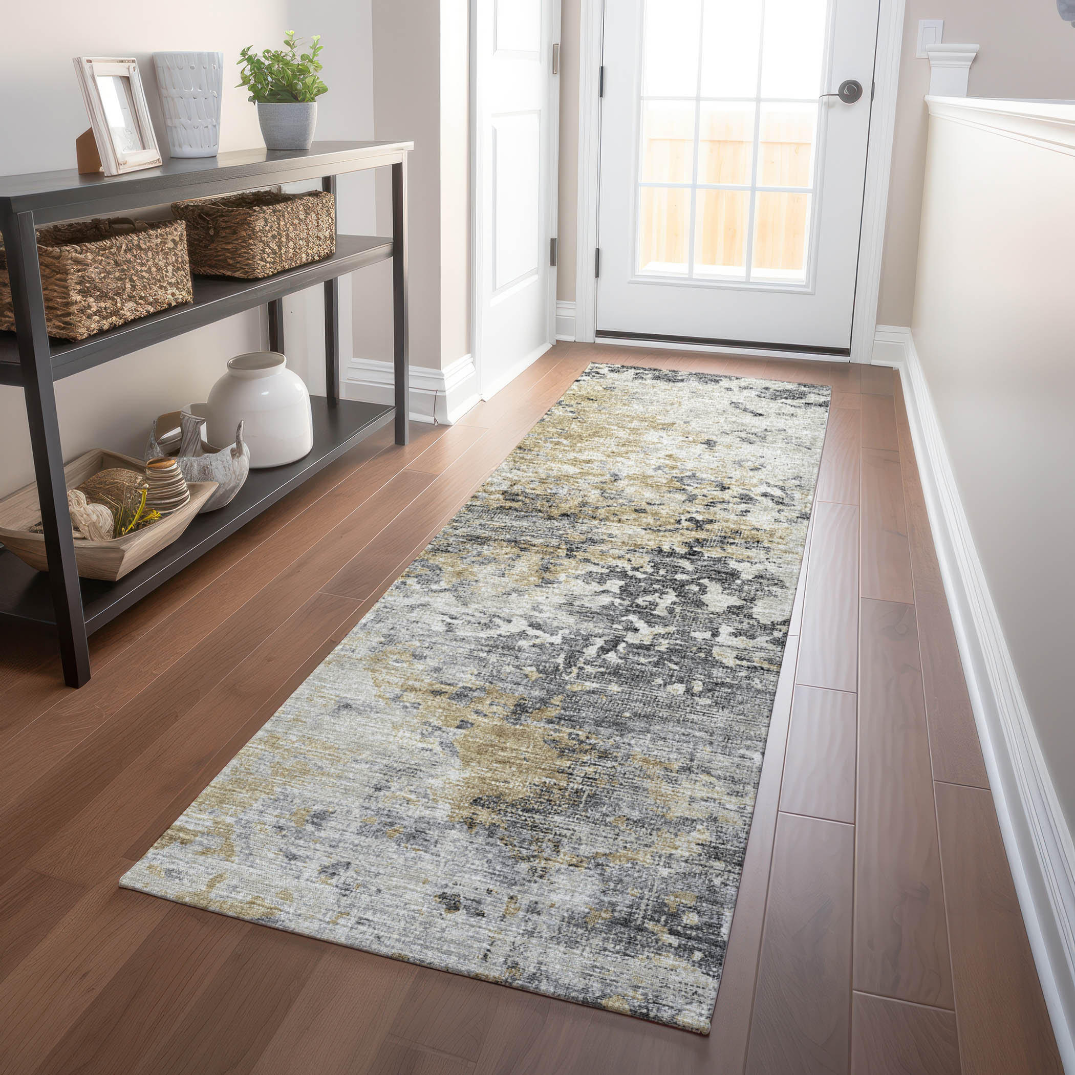 Addison Rugs AMF70MO2X8 Mayfield AMF70MO 2 x 7 (ft) Loomed Polyester Moody Rectangular Indoor Abstract Machine washable Runner rug