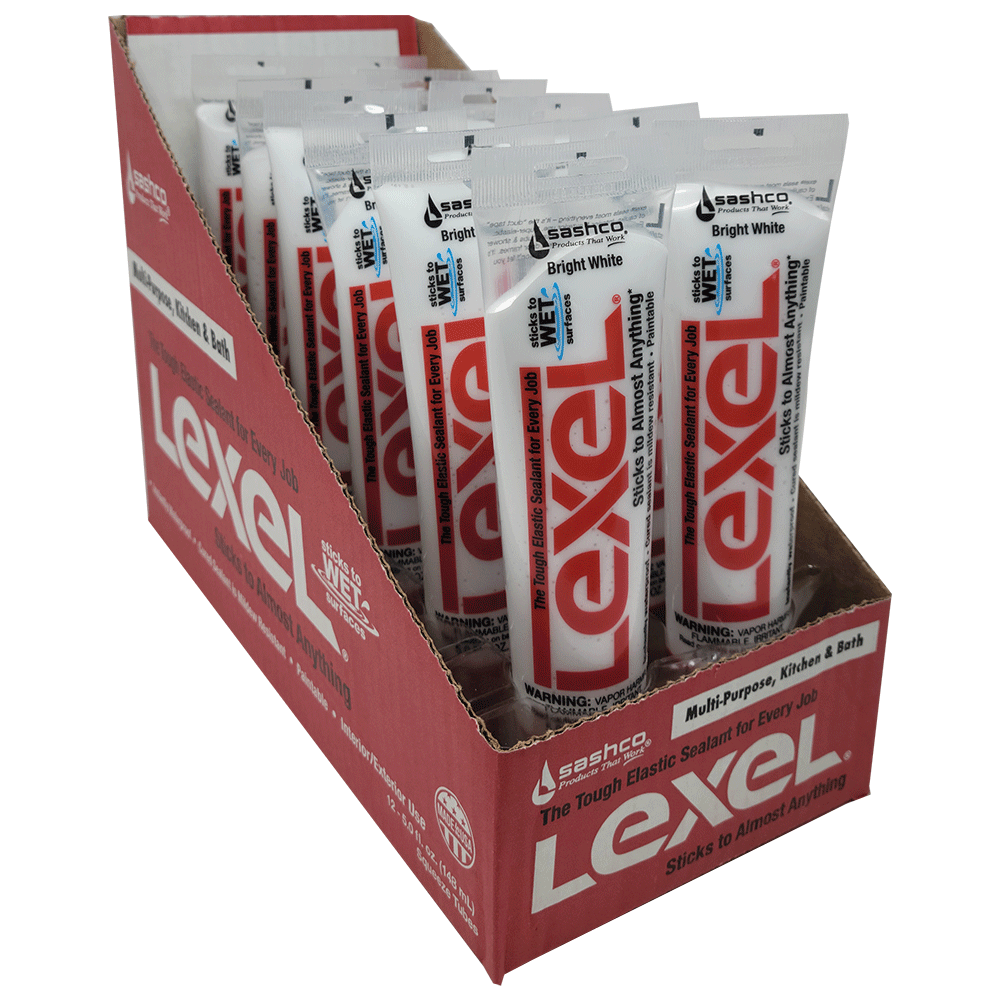 Sashco 13043 Lexel 12 -Pack 5-oz Kitchen bath White Paintable Solvent Caulk
