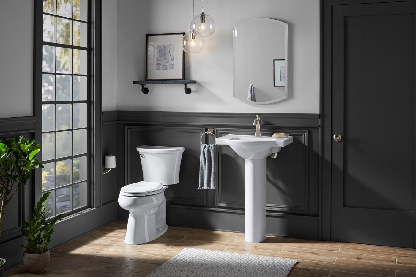 KOHLER Cavata White Elongated Chair Height 2-piece Toilet 12-in Rough ...