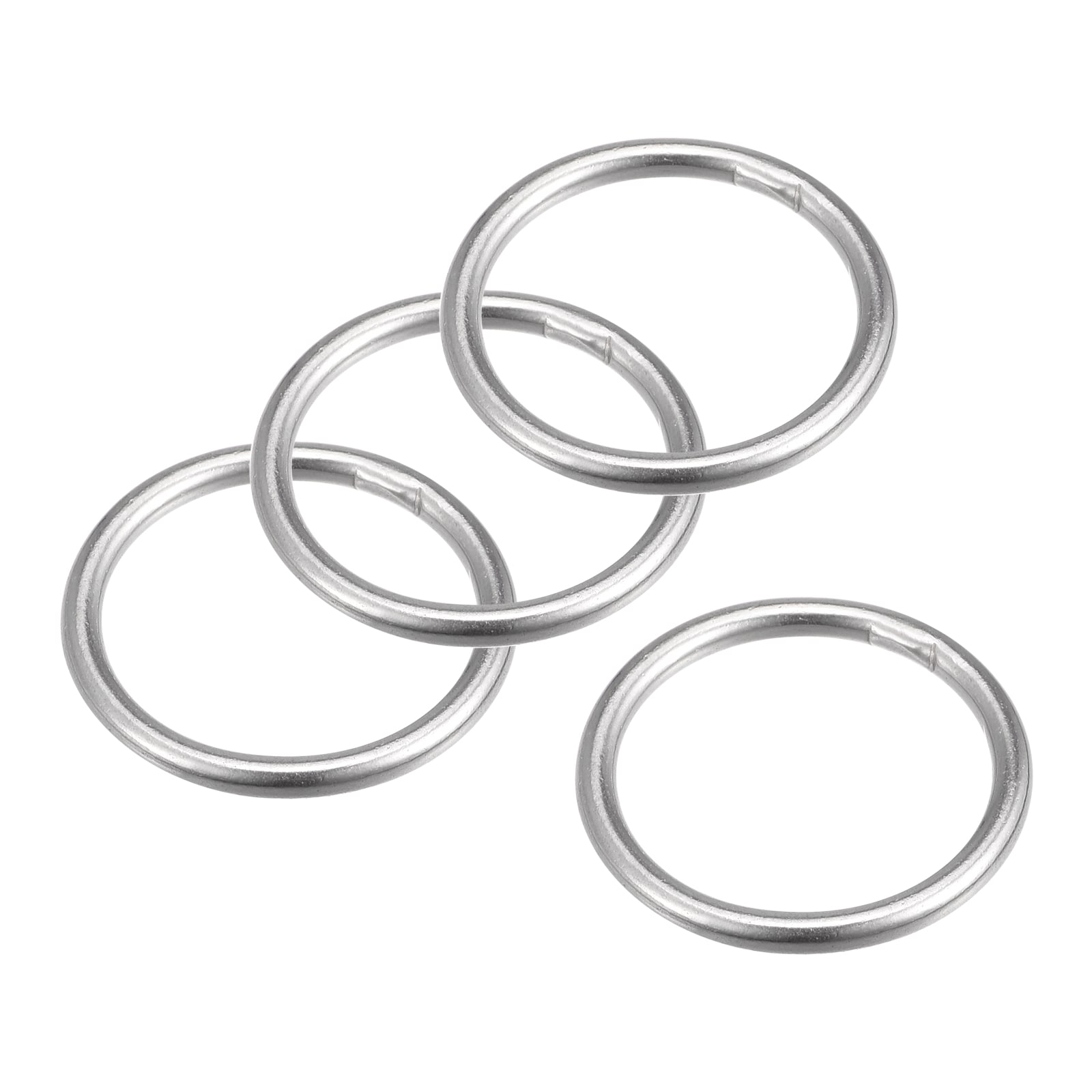 Unique Bargains 316 Stainless Steel Round Ring Welded O-Rings 25mm(0.98 Inch) ID 3mm Thick 4pcs