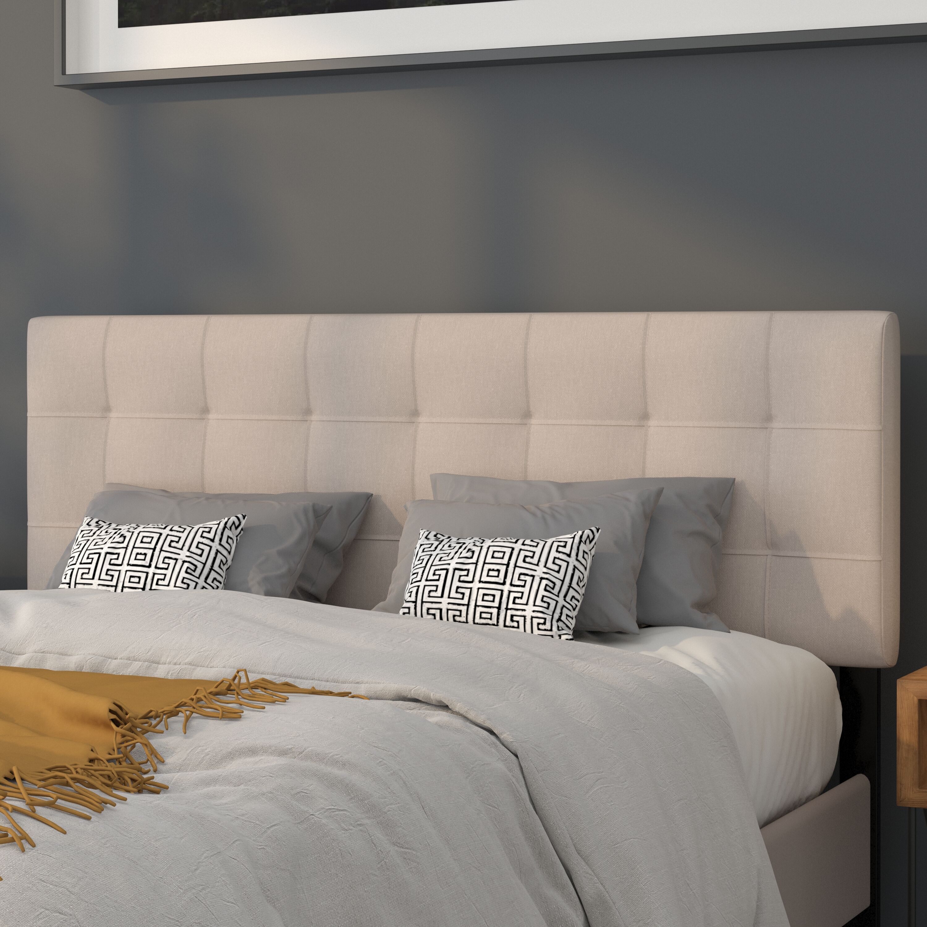 Flash Furniture 889142217152 Bedford Beige Queen Polyester Upholstered Headboard