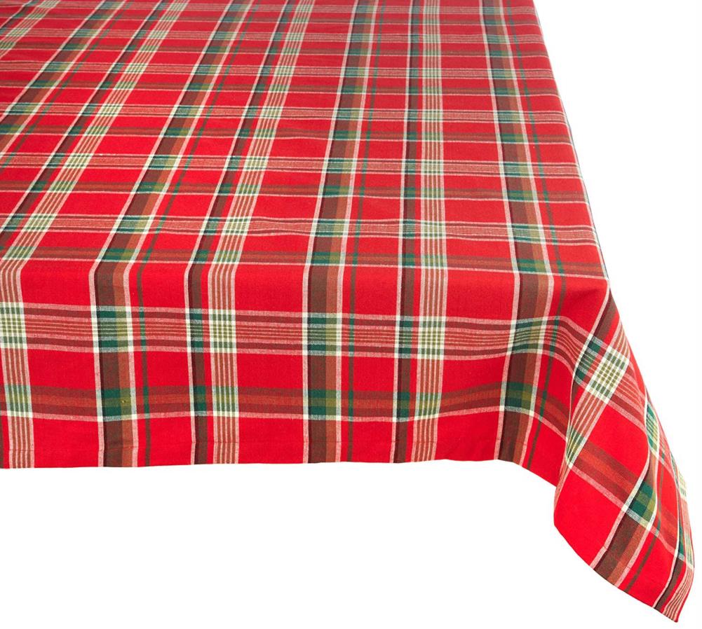 DII Tango Red Plaid Table Cover for 4-ft Rectangle at Lowes.com