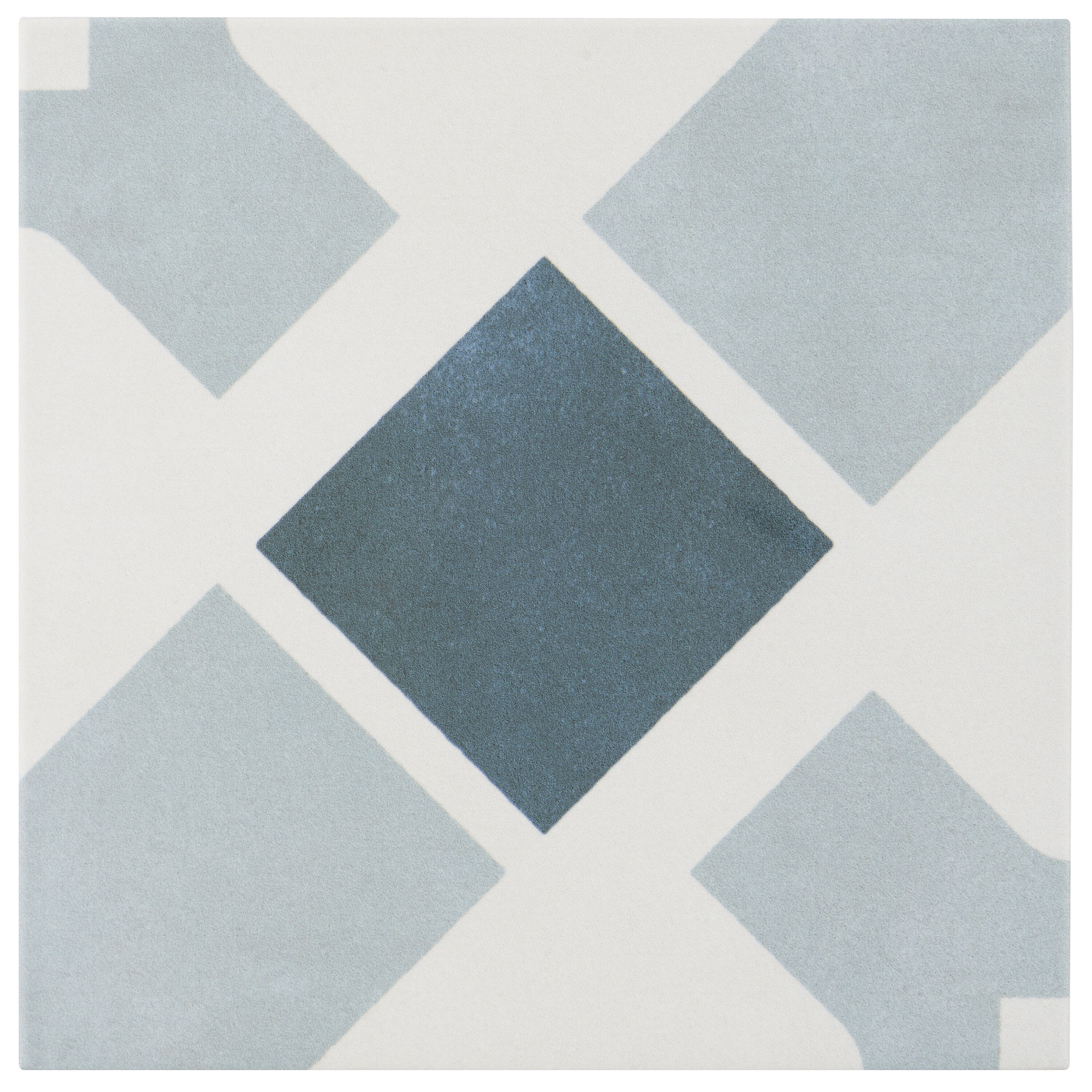 Artmore Tile EXT3RD105140 Sample - Agave White cross 9-in x 9-in Matte Porcelain Encaustic Floor and Wall Tile