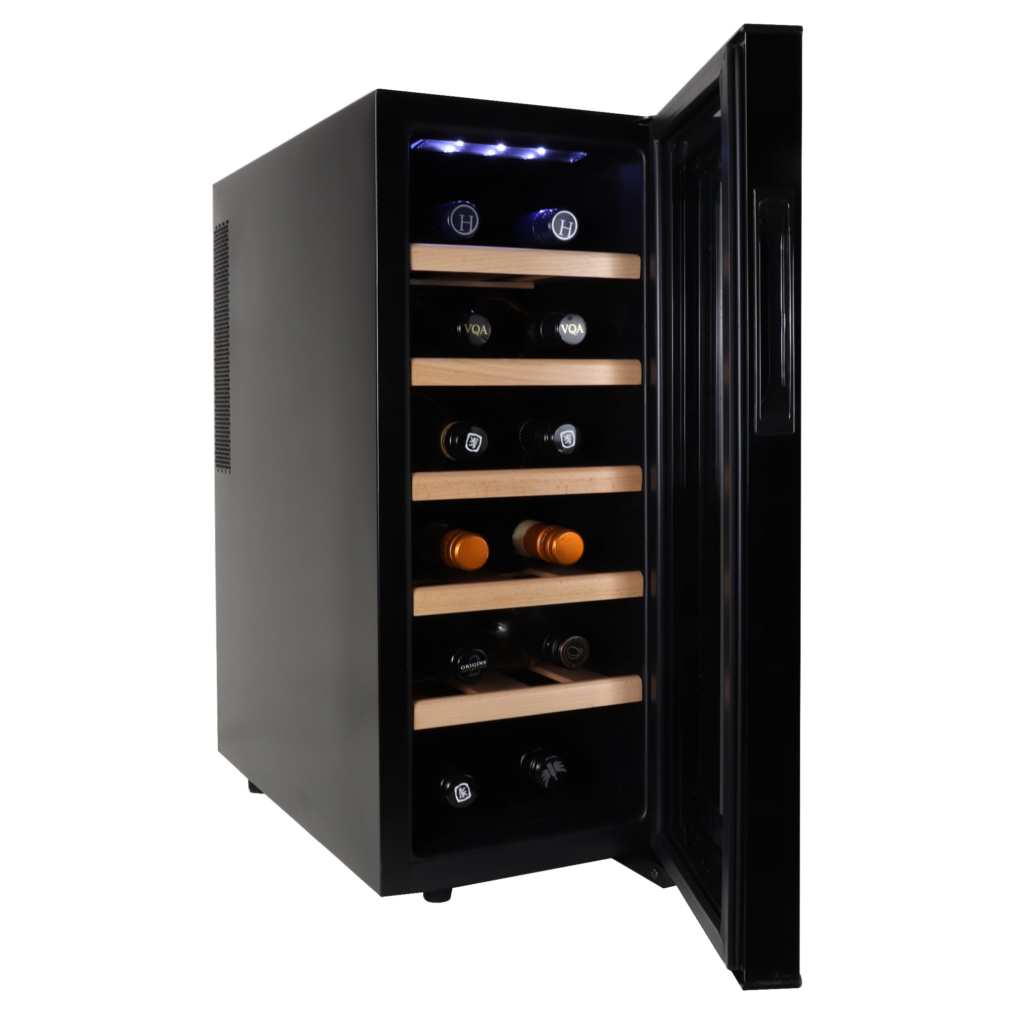 BLACK+DECKER 6 Bottle Wine Fridge, Wine Cooler with Mirrored Front, Mini  Wine Fridge Thermoelectric