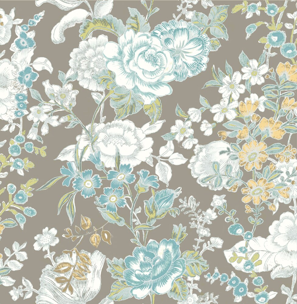 A Street Prints Kismet 56 sq ft Grey Non woven Floral Unpasted