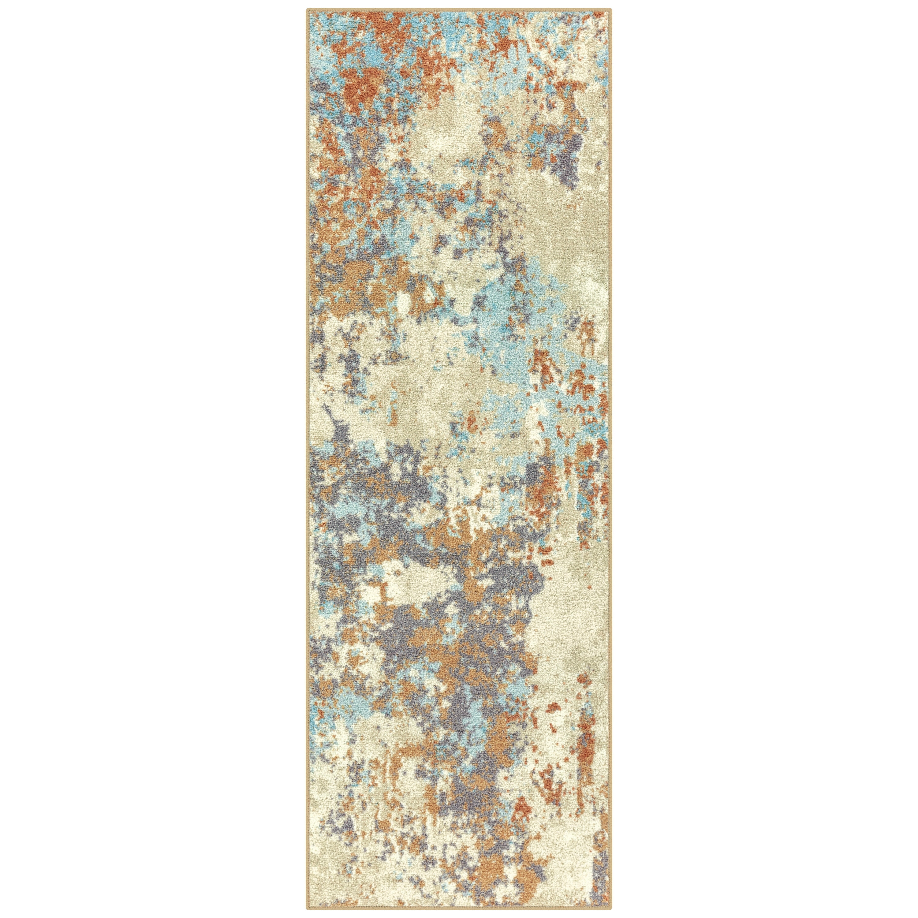 2' x 6' Multi-Color Nylon Runner Rug with Latex Backing