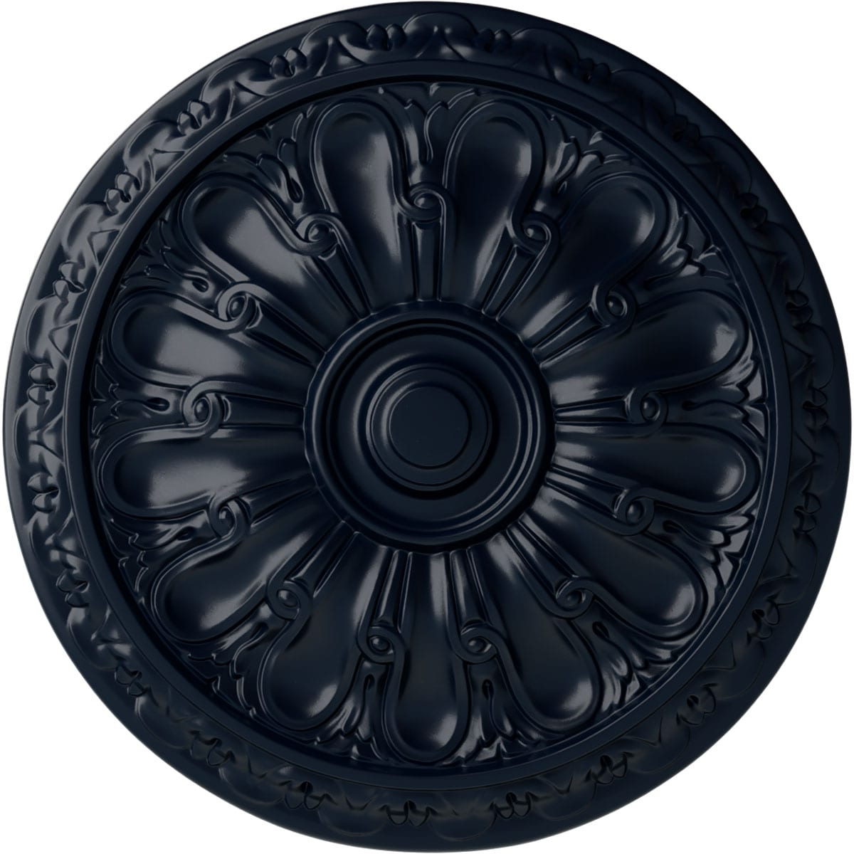 Ekena Millwork CM16KIMDF Kirke 15.75-in W x 15.75-in L Painted Midnight Dream Polyurethane Whole Ceiling Medallion