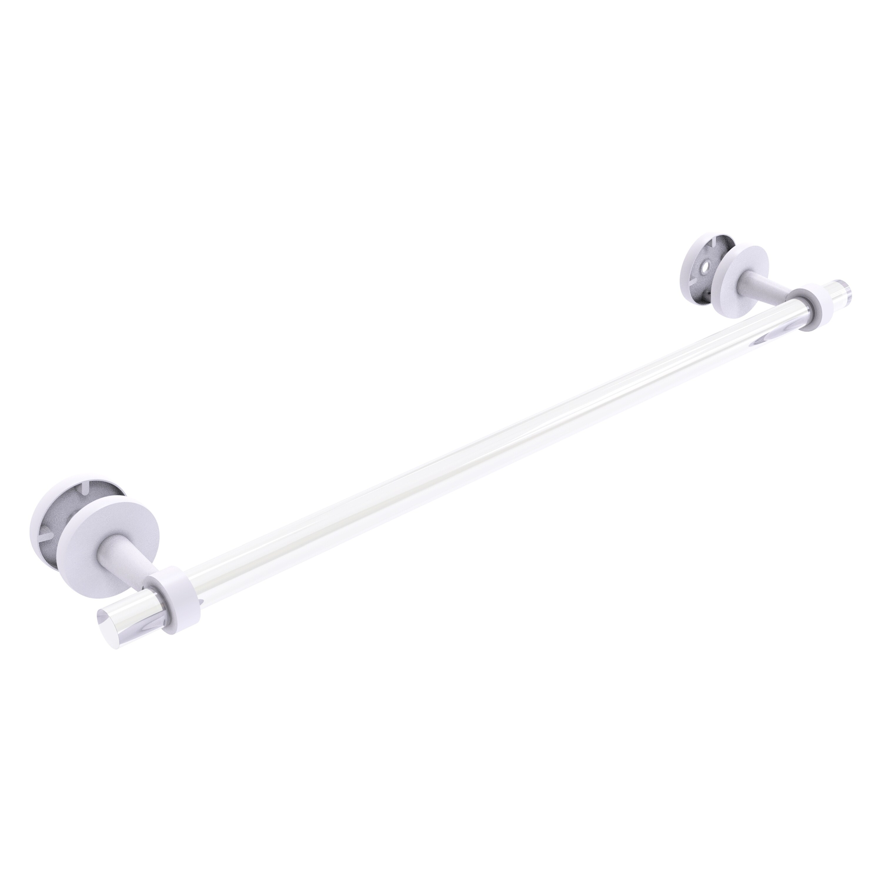 Allied Brass CV-41-SM-24-WHM Clearview 24-in Matte White Wall mount Single Towel Bar