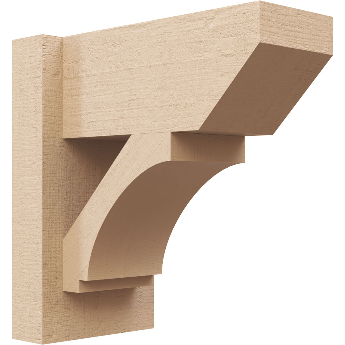 Ekena Millwork 2131931 Timberthane Rough Cedar Faux Wood Imperial Slat Outlooker 6-in W x 12-in D x 12-in H Primed Tan