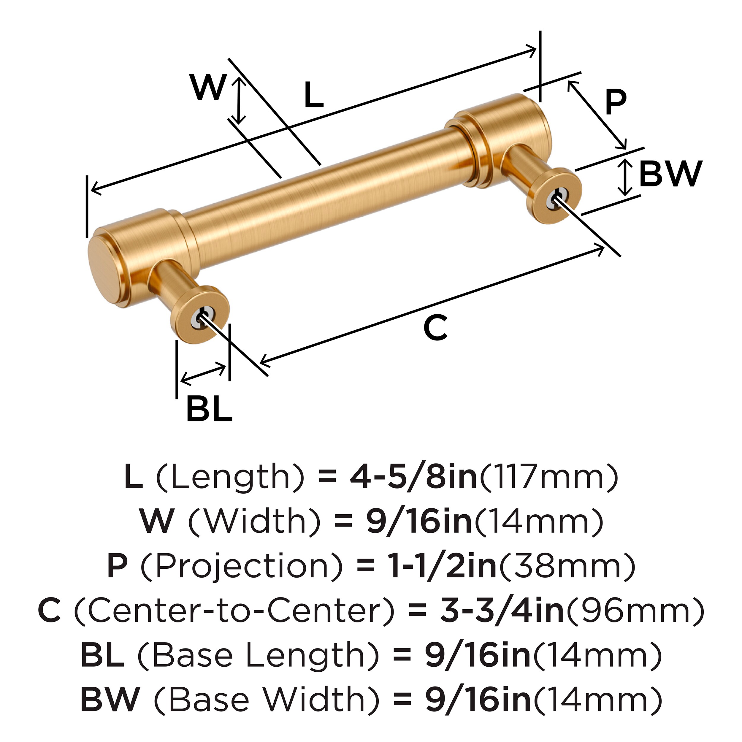Amerock BP37463CZ Cabinet-Pulls - View #4