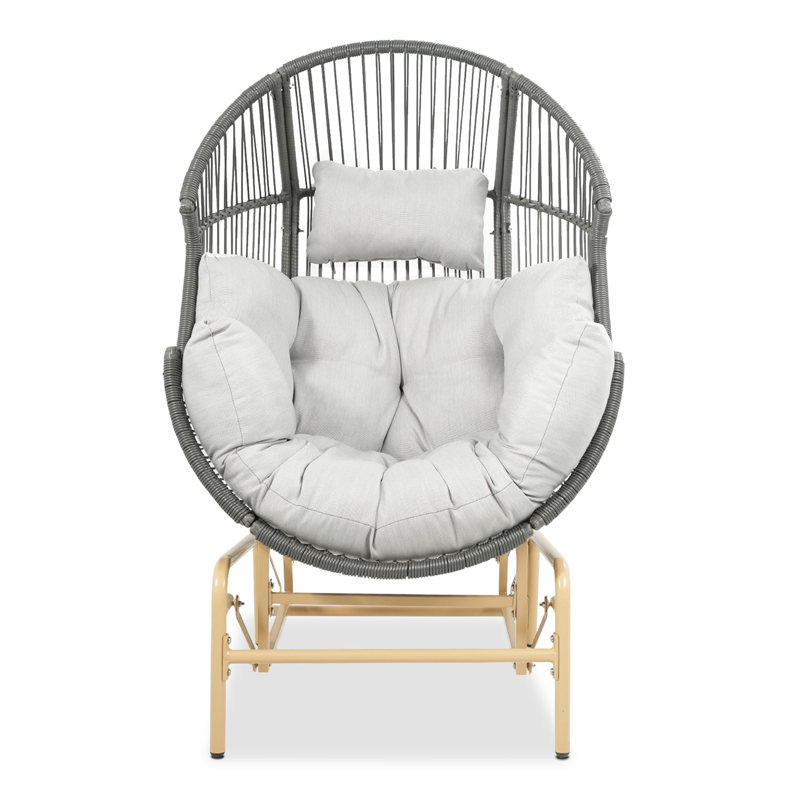 Rilyson FN81G-8 Egg chair Light Gray Woven Hammock chair with Stand