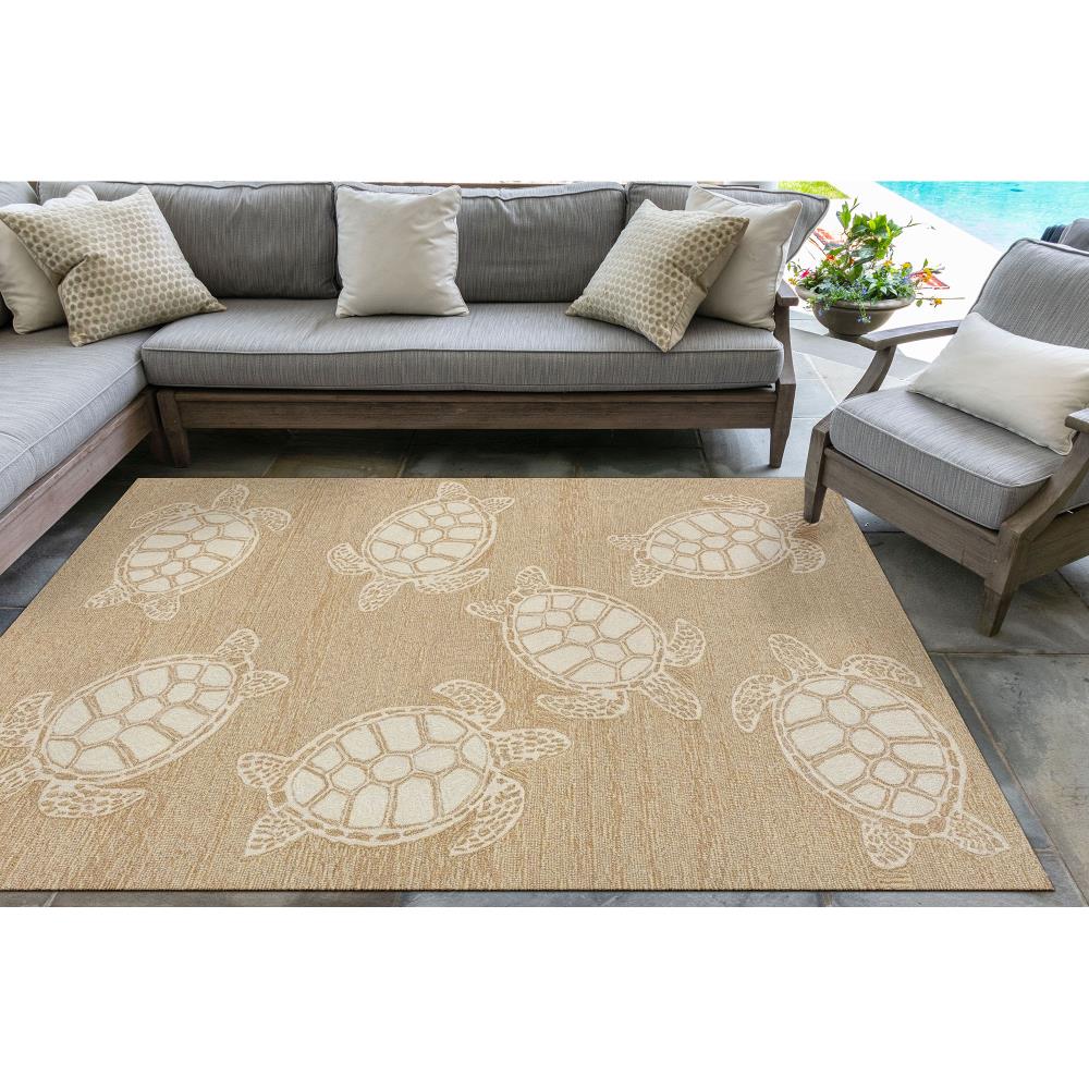 Liora Manne CAP57163412 Capri 5 x 8 (ft) Tufted Polyester Neutral Rectangular Indoor/Outdoor Coastal Area rug