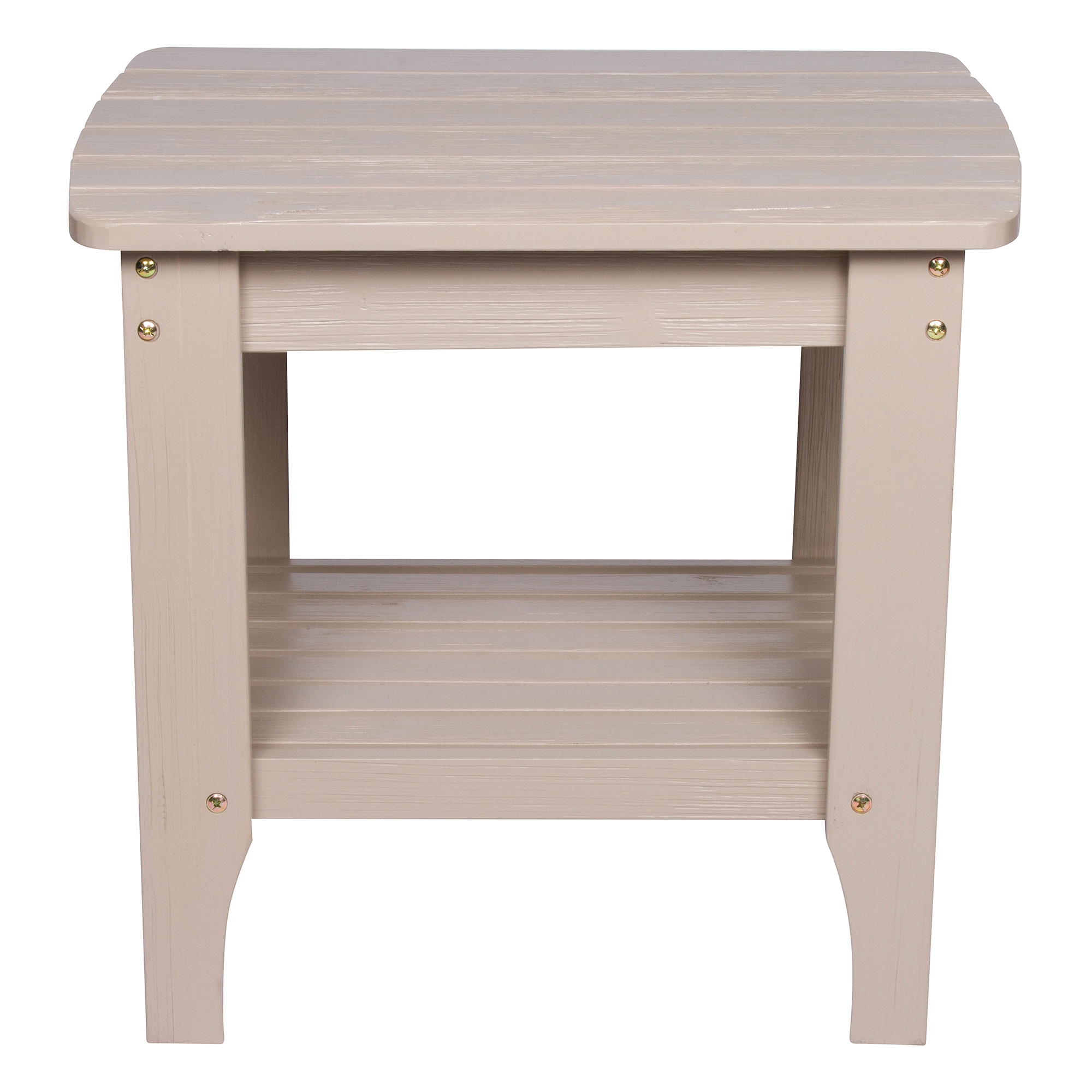 Cedarwood Rectangular Side Table with Stone Finish, 24"x22"