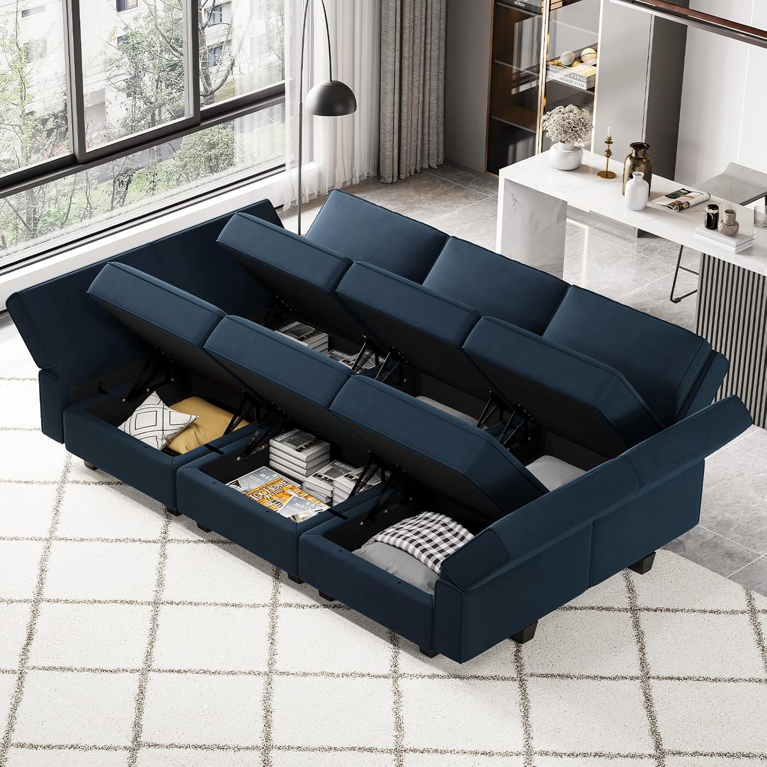 Belffin BF196-A5BC-BLUE futons - View #4