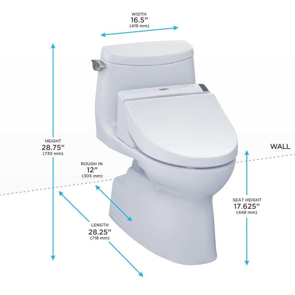 TOTO Connect+ Cotton White Elongated Chair Height WaterSense Toilet 12 ...