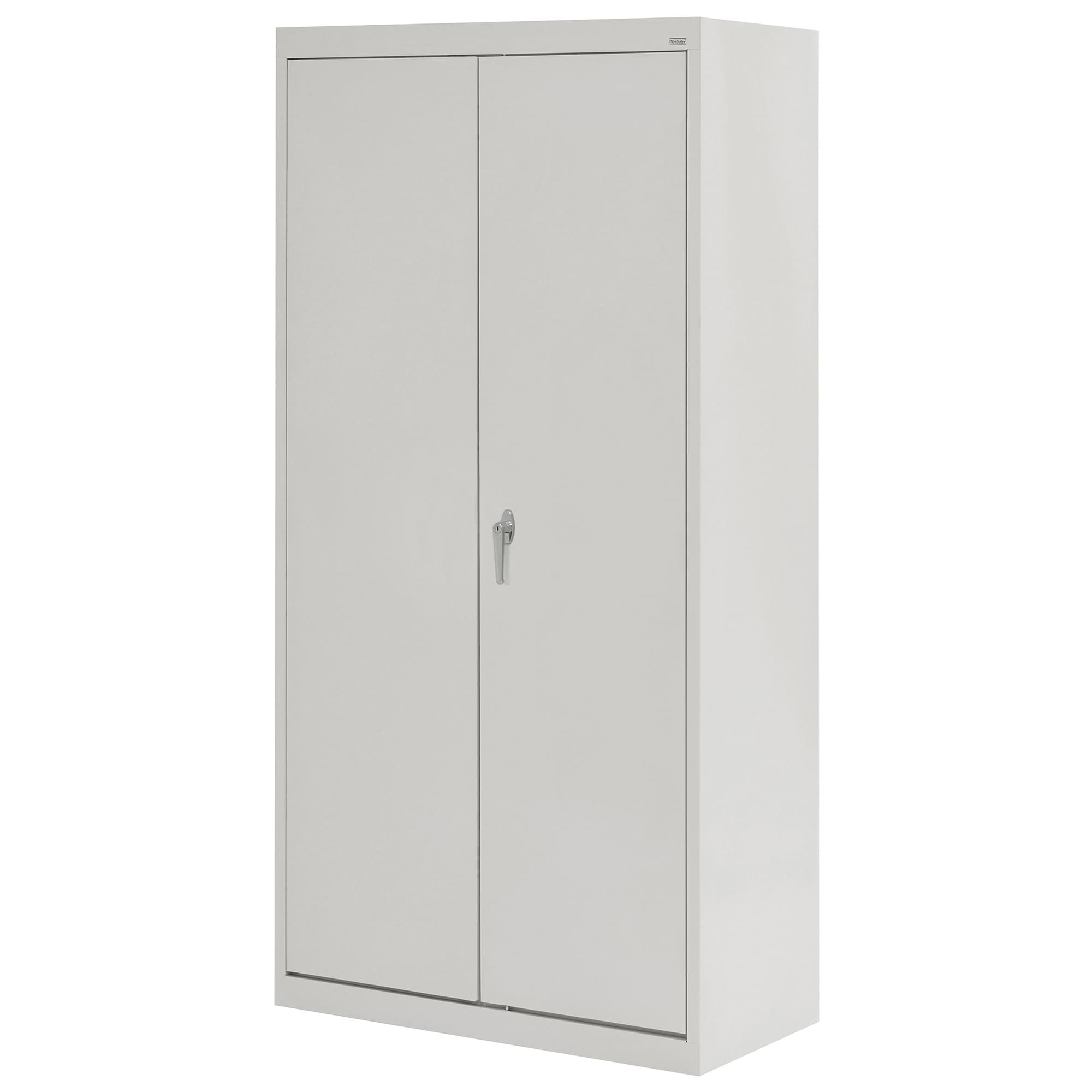 Gray Steel Freestanding Lockable Office Cabinet with Adjustable Shelving