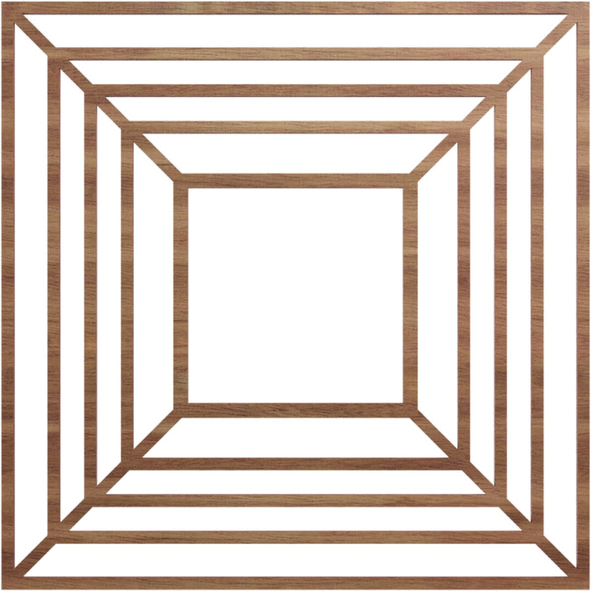 Ekena Millwork CMWP24X24X0250RAWA Raven Fretwork Pierced 24-in W x 24-in L Modern Walnut Wood Whole Ceiling Medallion