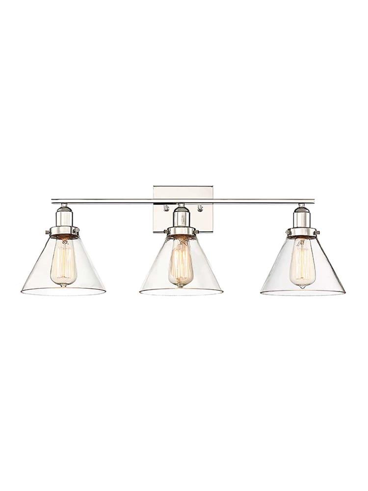  LW-SH512584 28.375-in 3-Light Polished Nickel Transitional Vanity Light Bar
