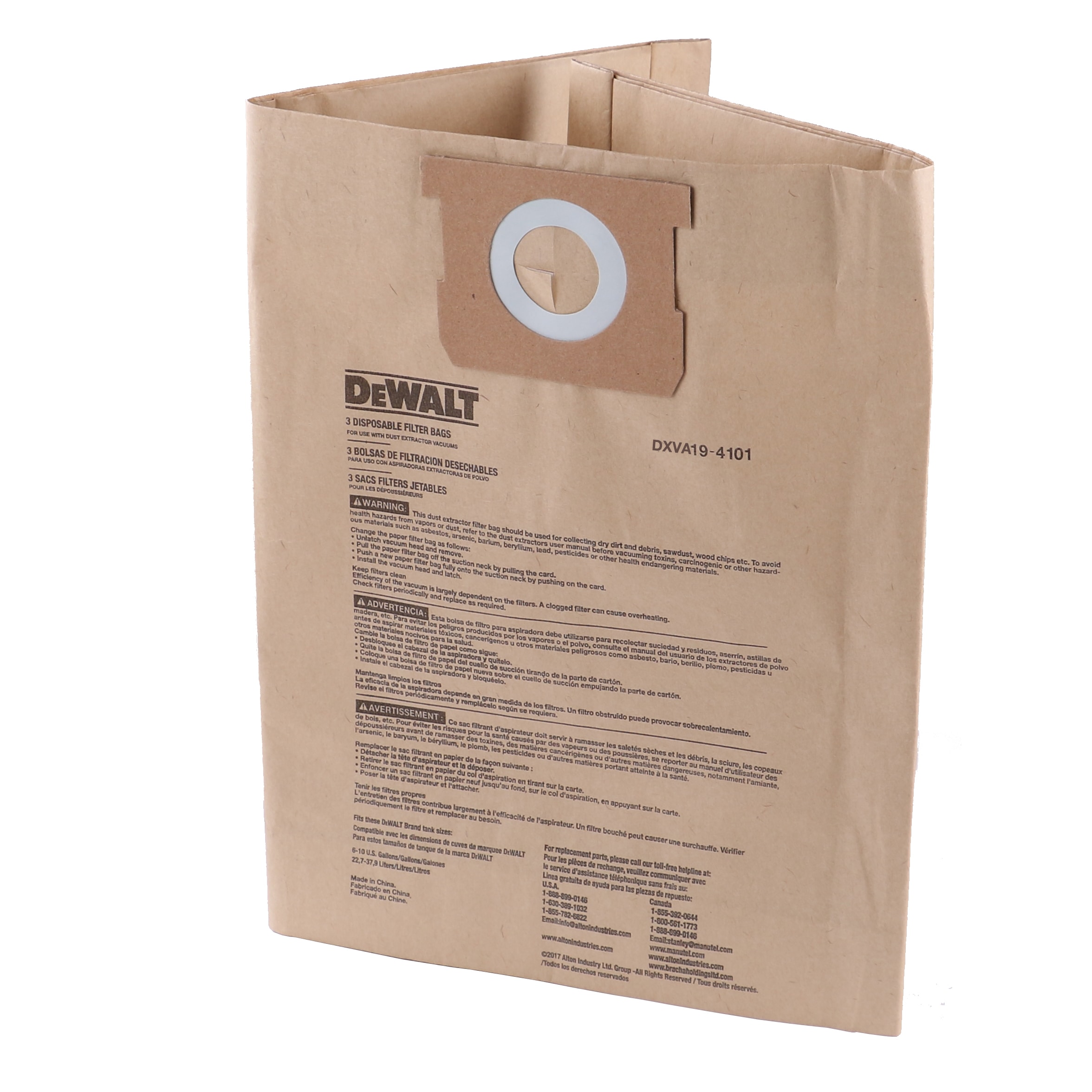 Part # DEWALT DXVA19-4101 & Vacmaster VHBM Puroom 10 Pack High Efficiency Replacement Filter Bags for DEWALT 6 to 10 Gallon Wet/Dry Vacs