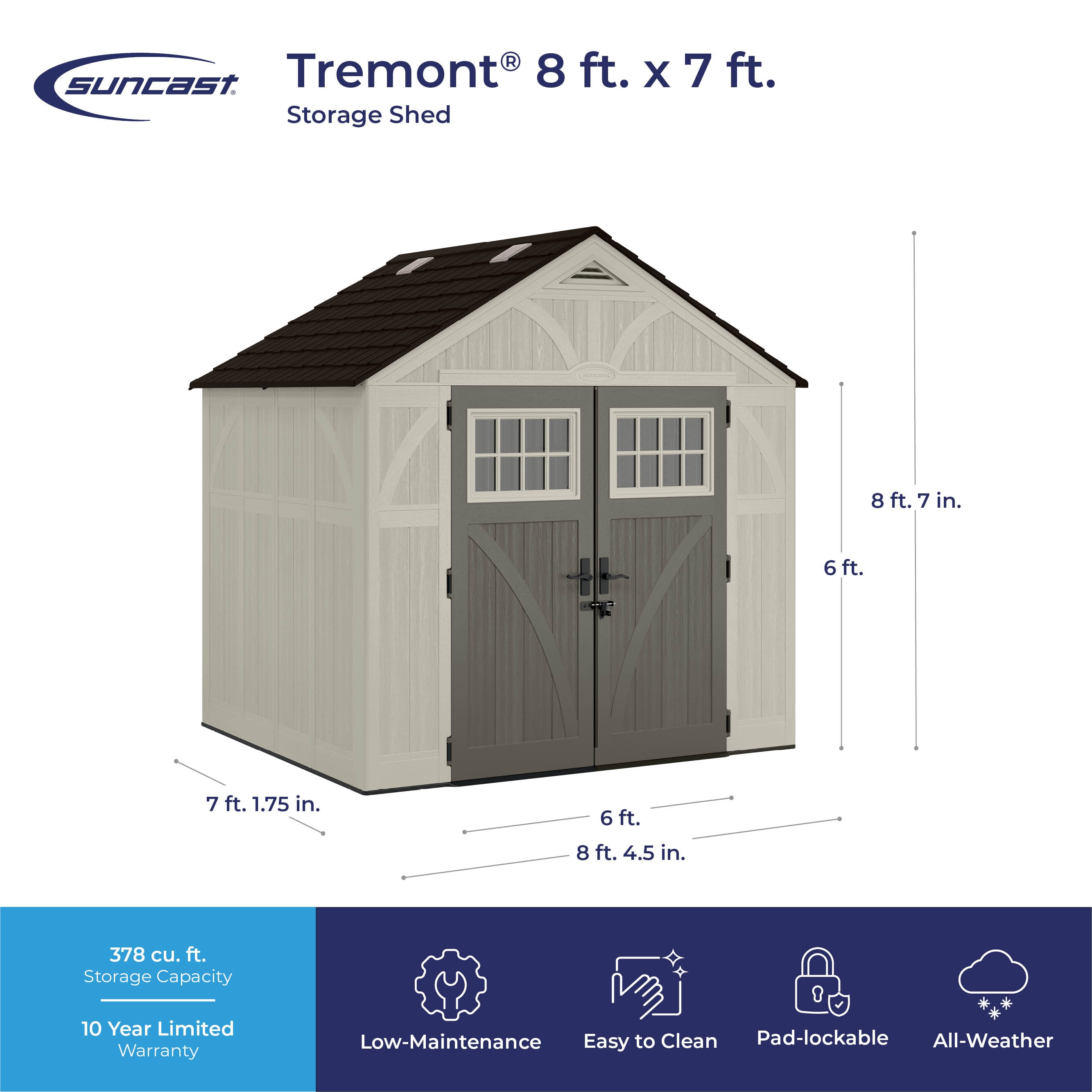 Suncast BMS8700 Vinyl-Resin-Storage-Buildings - View #4