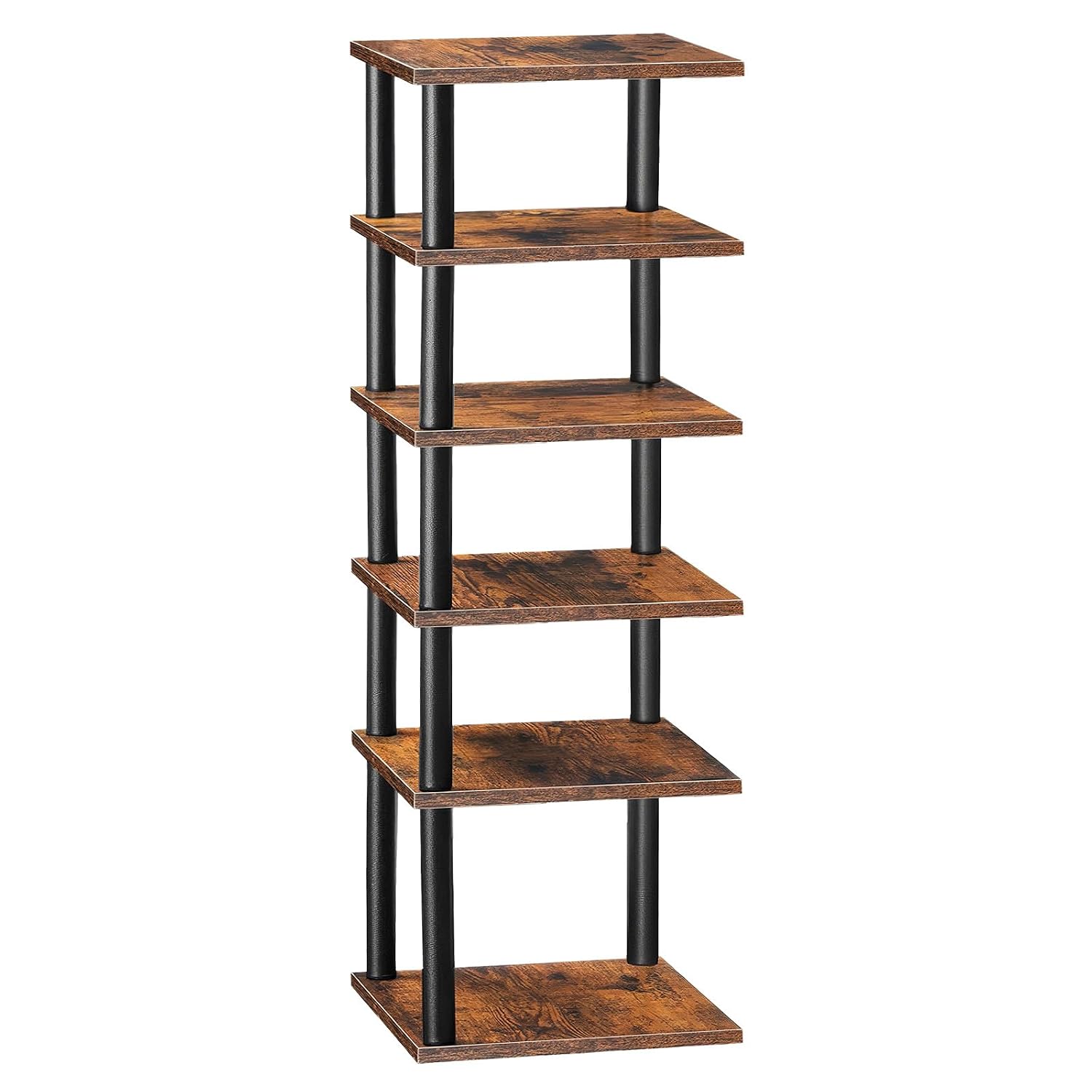 Kitstorack 6-Tier Vertical Narrow Shoe Rack Organizer 11 in. L x 11 in. W x 39.5 in. H Holds 6 Pairs Tool-Free Assembly for Closet Entryway Hallway Bedroom