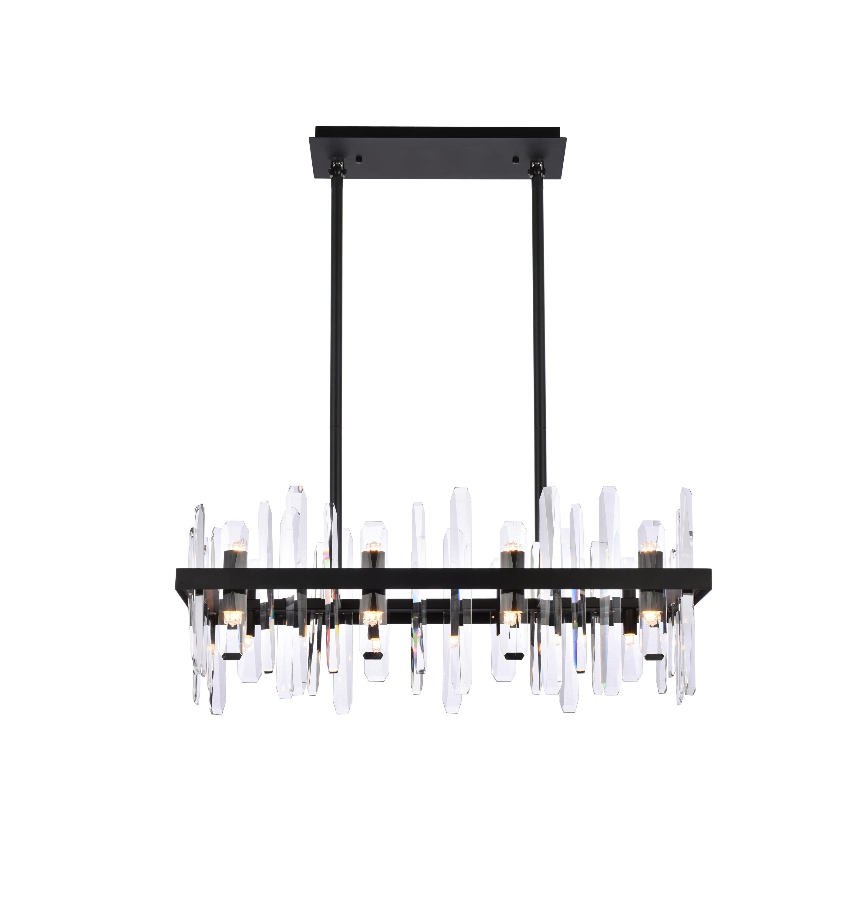 Serena Modern Black Crystal 16-Light Chandelier with Dimmable Feature