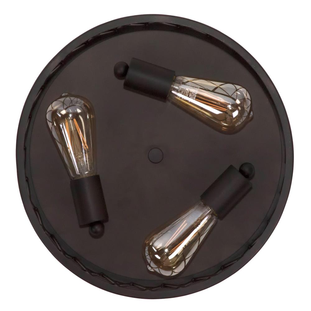 Arris Vintage Bronze 14.5" Drum Flush Mount Ceiling Light