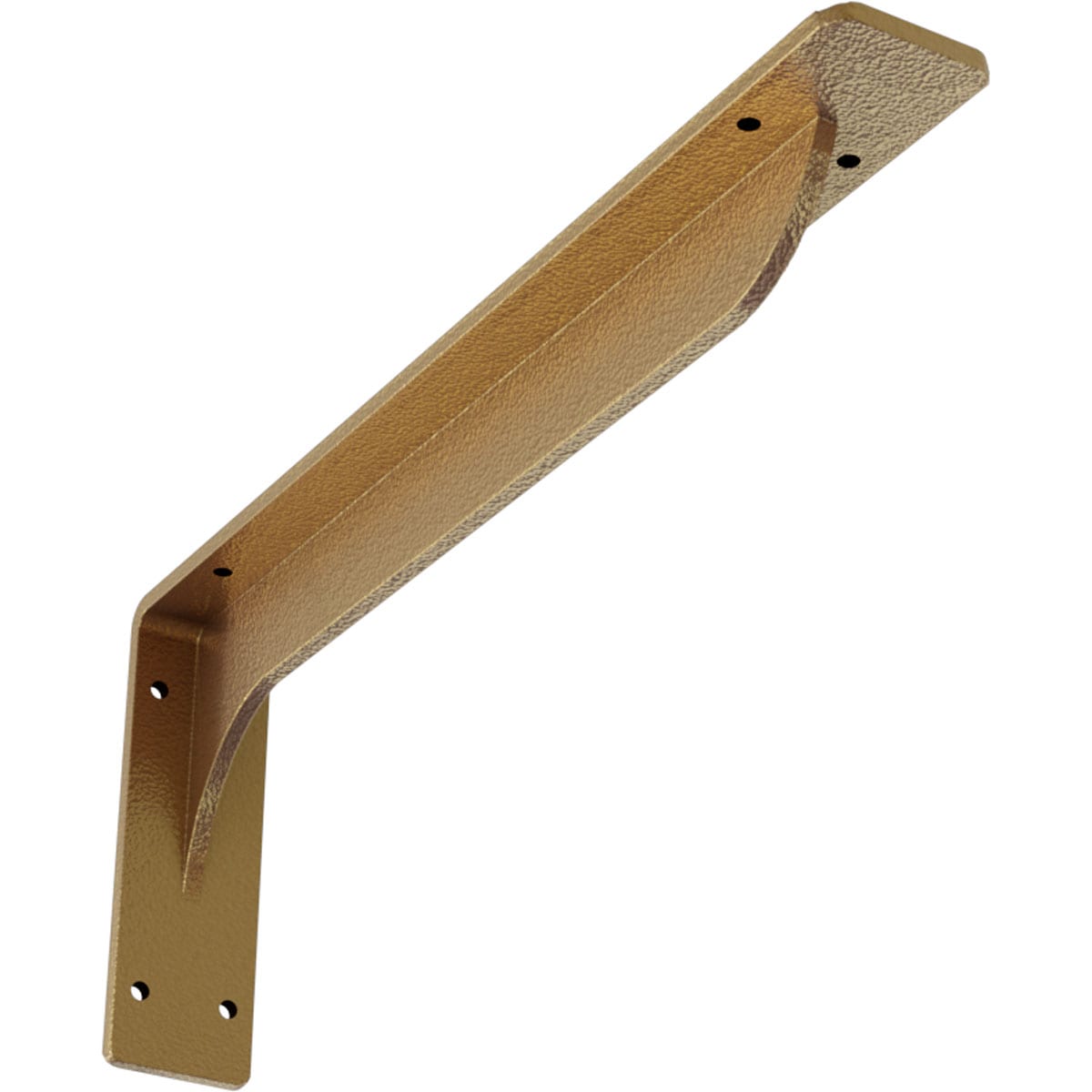 Ekena Millwork BKTM02X16X06EBHGO Embrey 16-in x 2-in x 6.5-in Gold Steel Mounting bracket