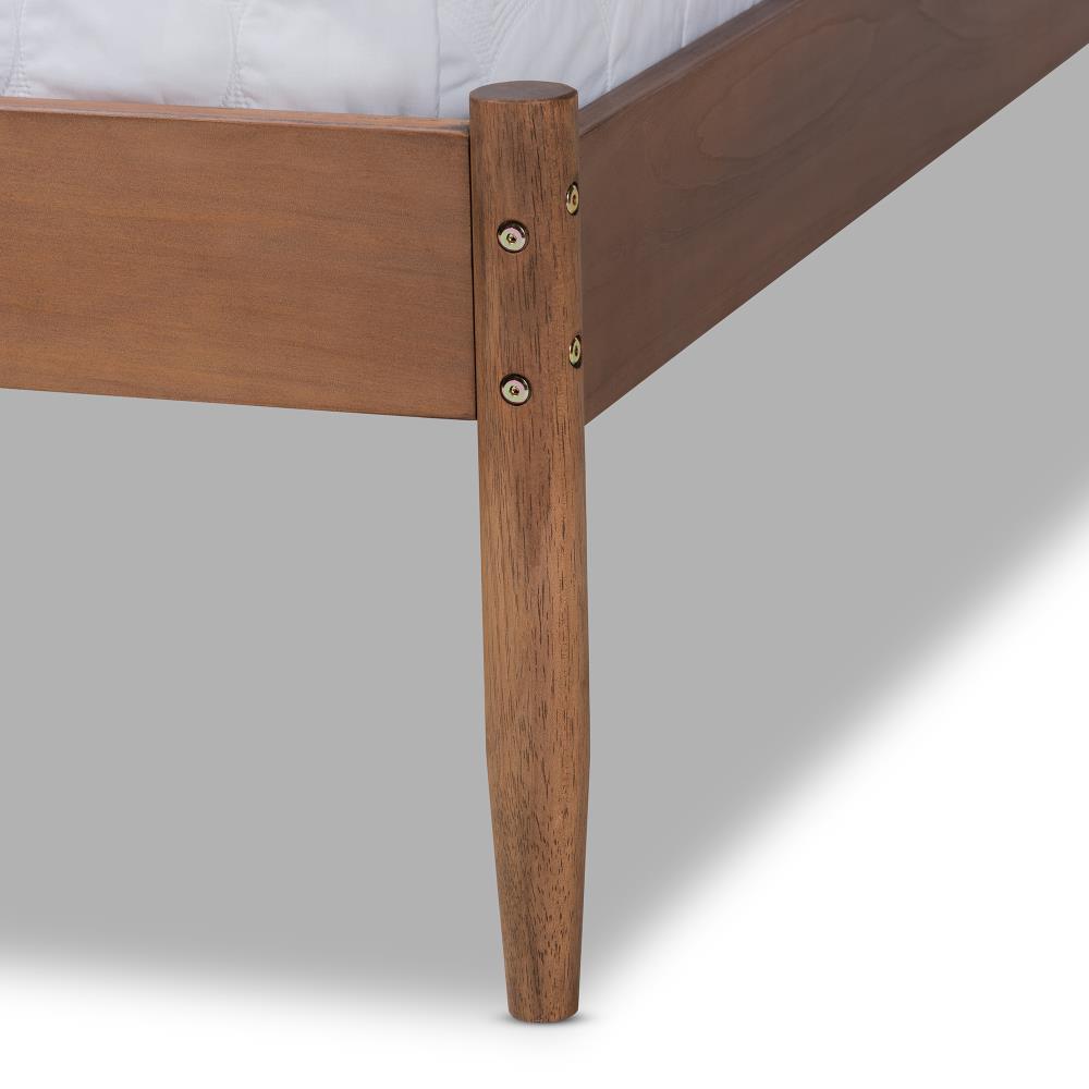 Baxton Studio Leanora Ash Walnut Queen Wood Platform Bed in the