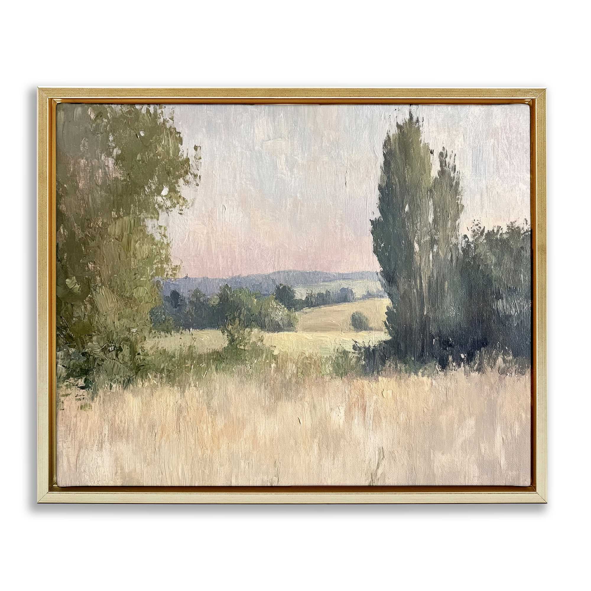 Stupell Industries BT-804-FFG-16X20 Tranquil Abstract Countryside Gold Framed Floater Canvas Wall Art By Petal Prints Design 21 x 17