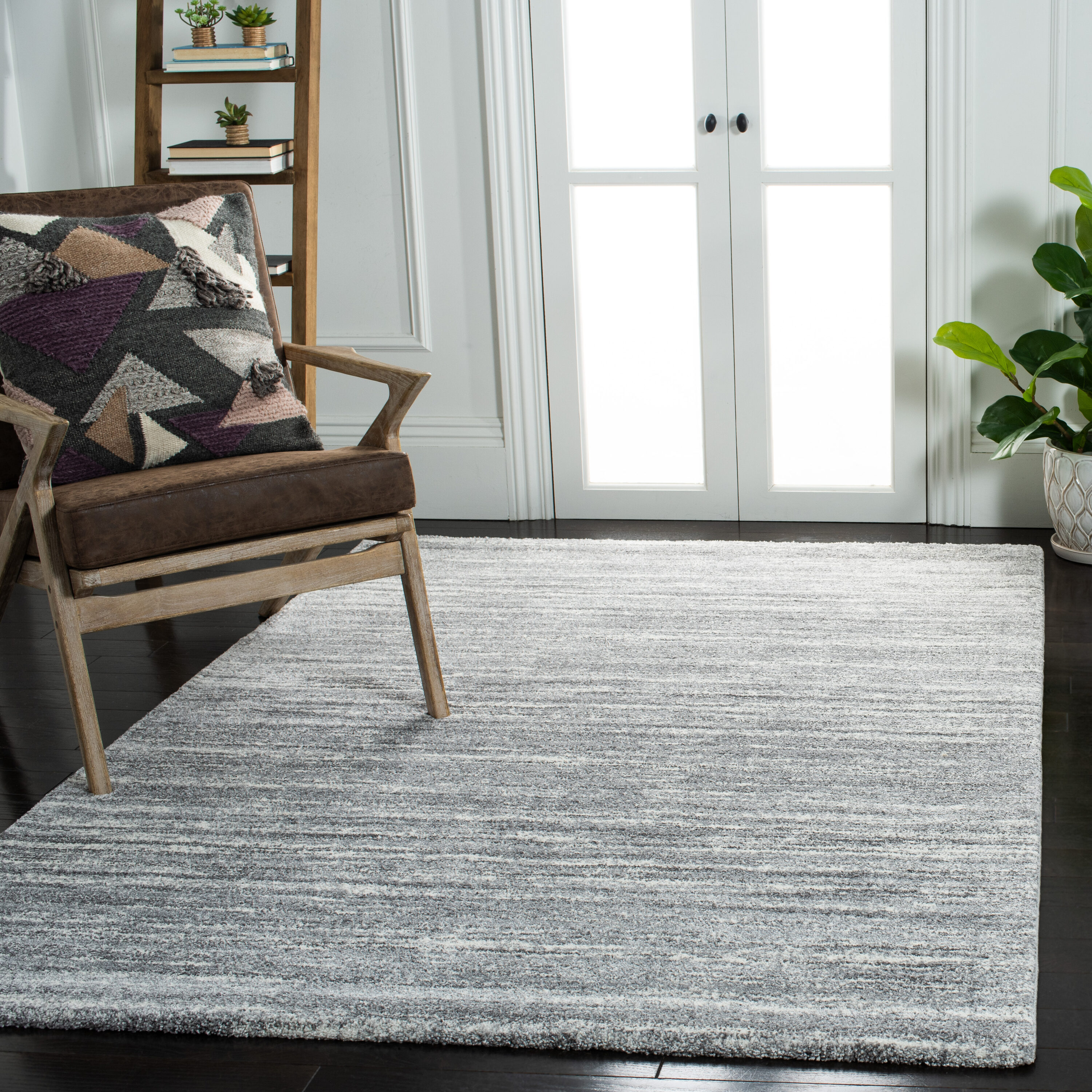 Cyrus Shag 128F Grey/Ivory 5 x 7 Rectangular Area rug